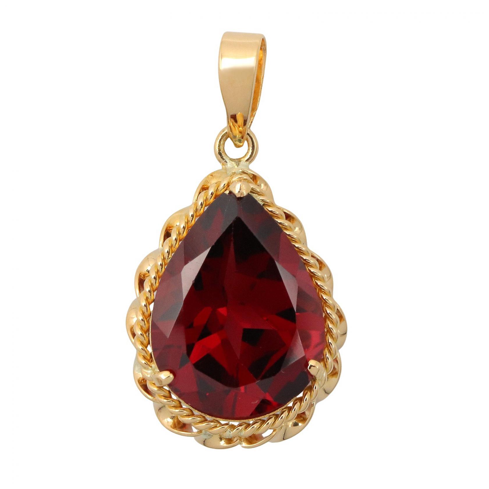 【10%OFFクーポン 7/21 10時～7/26 9:59】ジュエリー JEWELRY 色石 トップ ペンダントトップ ジュエリー K18（イエローゴールド） 色石 レッド系 / ゴールド系 色石 1.6g 【中古】｜RECLO（リクロ）店