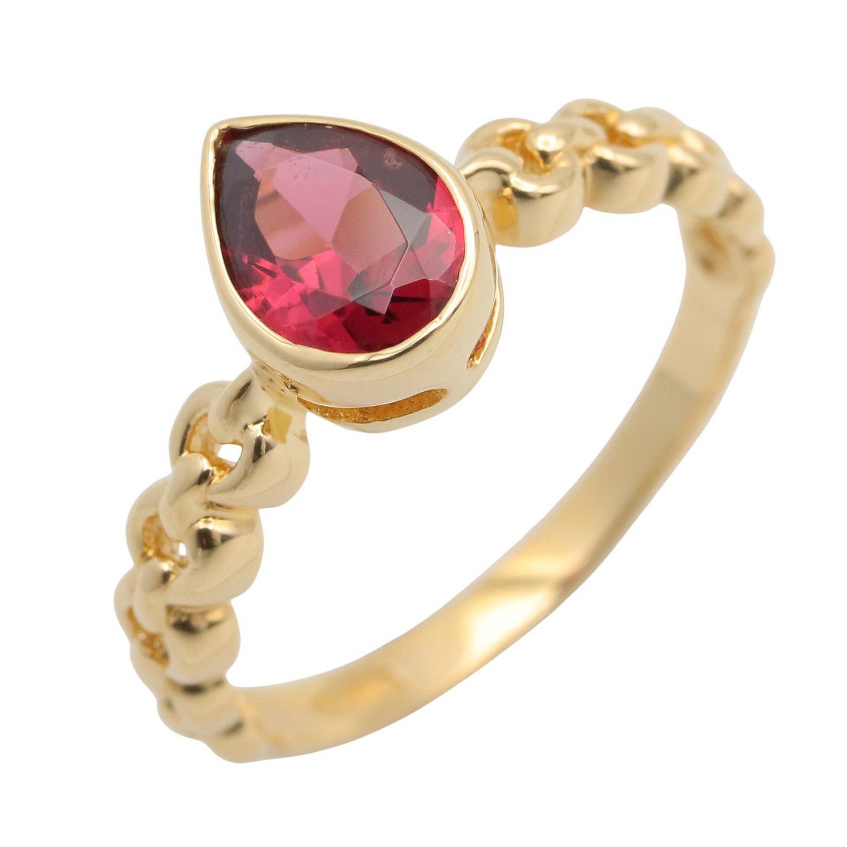 【10%OFFクーポン 7/21 10時～7/26 9:59】ジュエリー JEWELRY 色石 リング リング・指輪 ジュエリー K18（イエローゴールド） 色石 レッド系 / ゴールド系 色石 2.4g 【中古】｜RECLO（リクロ）店