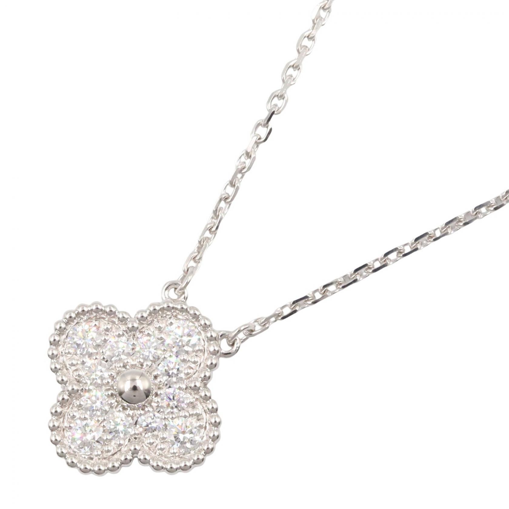 ヴァンクリーフ＆アーペル Van Cleef & Arpels ヴィンテージアルハンブラ ダイヤ ネックレス ネックレス ジュエリー K18WG（ホワイトゴールド） ダイヤモンド シルバー系 / クリア系 VCARA46100 【中古】