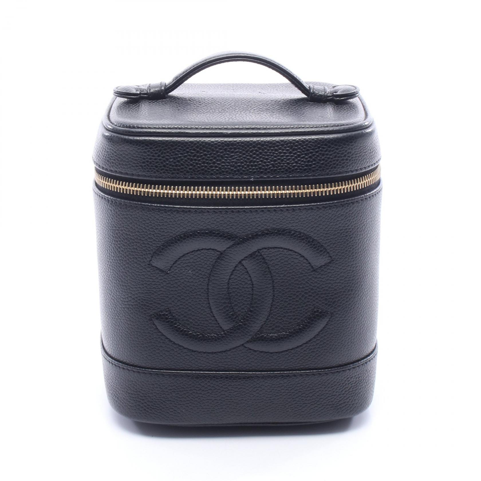 シャネル CHANEL ココマーク ハンドバッグ バッグ カーフ（牛革） ブラック系 A01998 【中古】
