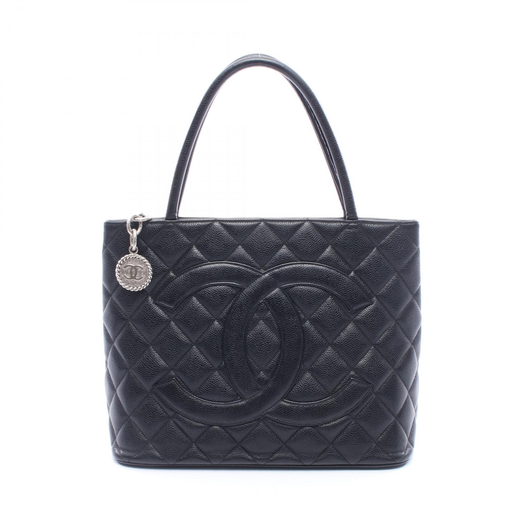 シャネル CHANEL 復刻トート トートバッグ バッグ キャビアスキン(グレインドカーフ) ブラック系 A01804 【中古】