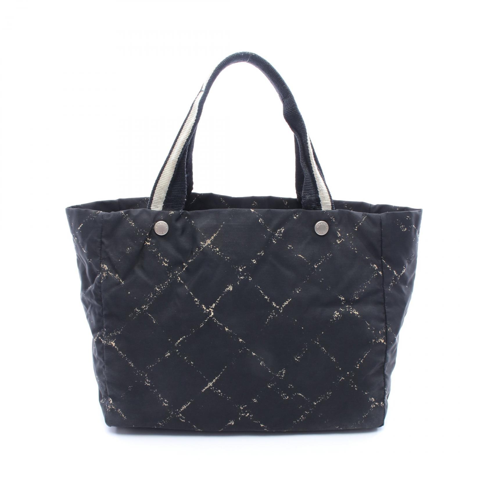 シャネル CHANEL 旧トラベルライン トートバッグ バッグ ナイロン ブラック系 A11833 【中古】