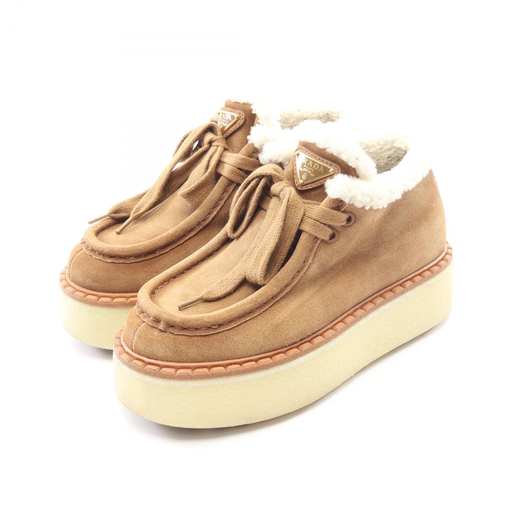 プラダ PRADA チャッカ ブーツ 靴 スウェード ブラウン系 1T716N 【中古】