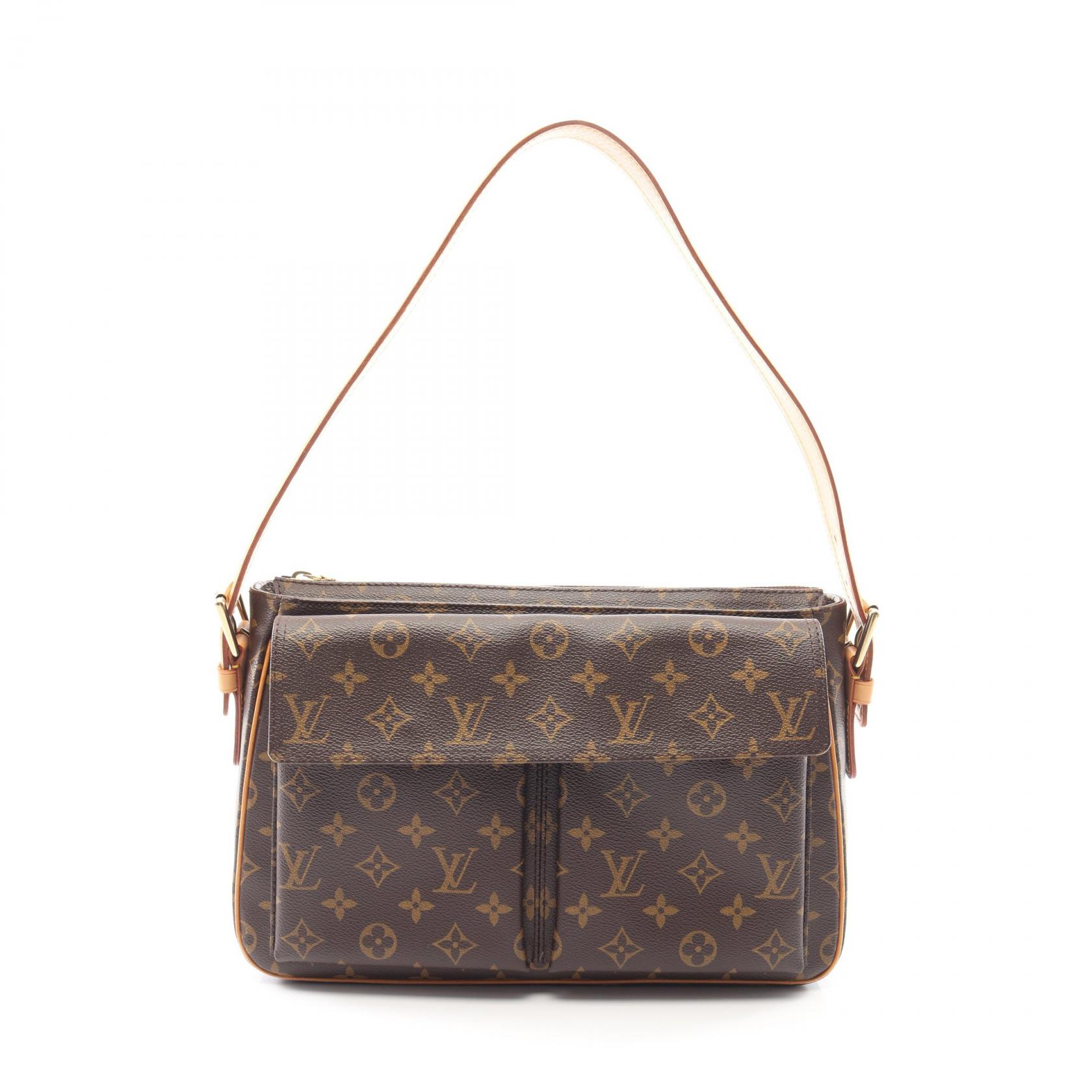 【10%OFFクーポン 7/21 10時~7/26 9:59】ルイ・ヴィトン LOUIS VUITTON ヴィバシテGM ショルダーバッグ バッグ PVCコーティングキャンバス レザー モノグラム ブラウン系 M51163 【中古】|RECLO(リクロ)店