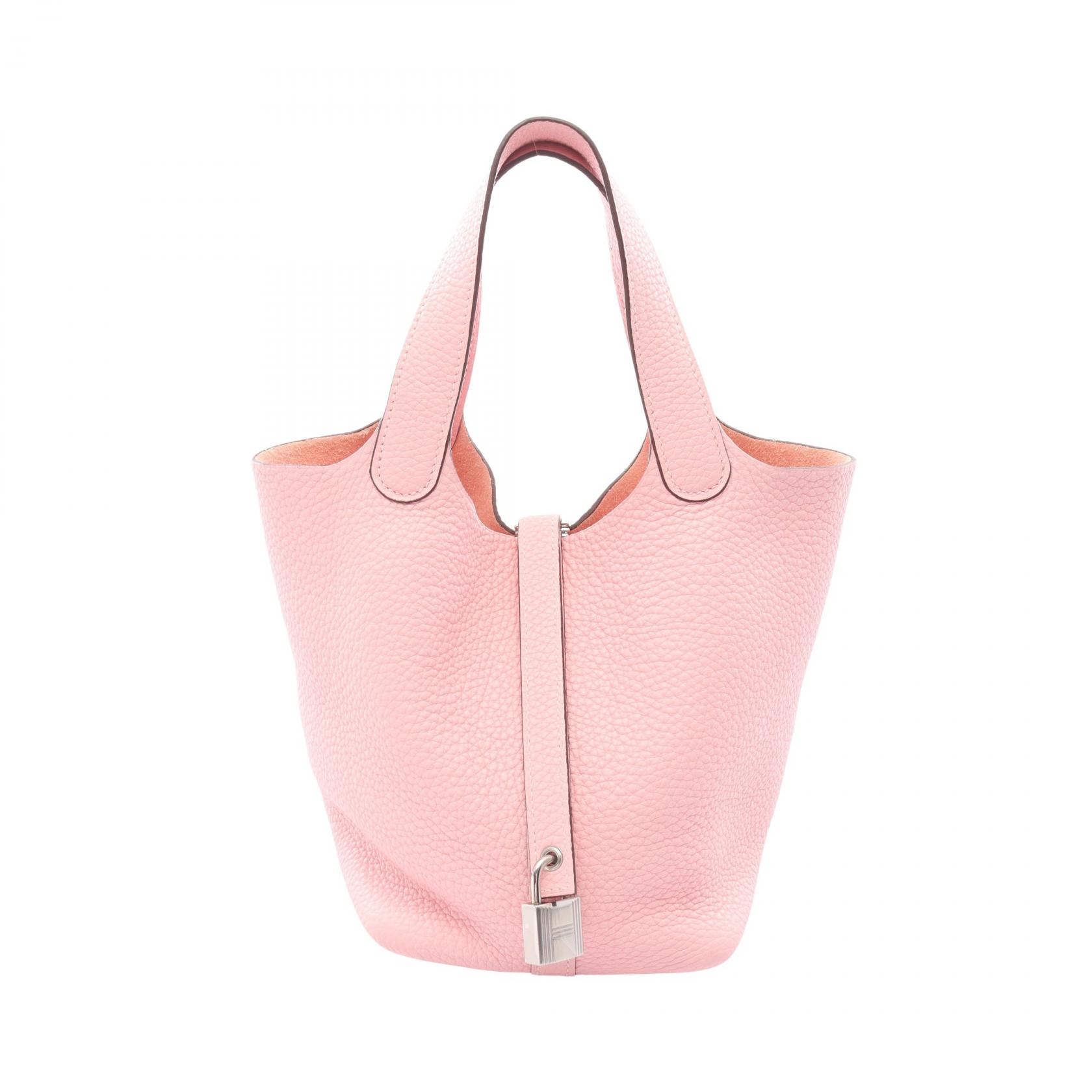 【10%OFFクーポン 7/21 10時～7/26 9:59】エルメス HERMES ピコタンロックPM ハンドバッグ バッグ レザー トリヨンクレマンス トリヨンクレマンス ピンク系 【中古】｜RECLO（リクロ）店