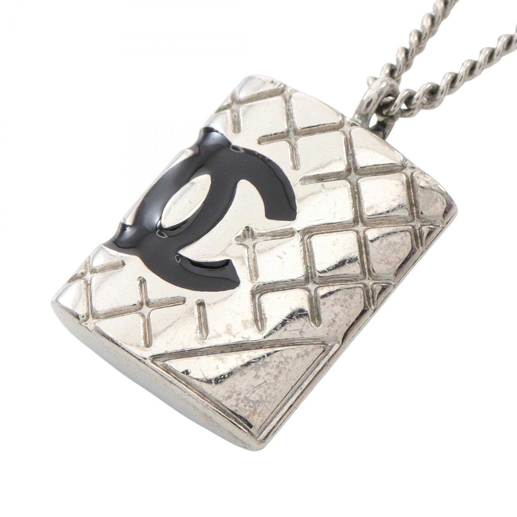 【10%OFFクーポン 7/21 10時～7/26 9:59】シャネル CHANEL カンボンライン ネックレス ジュエリー ステンレススチール シルバー系 / ブラック系 【中古】｜RECLO（リクロ）店