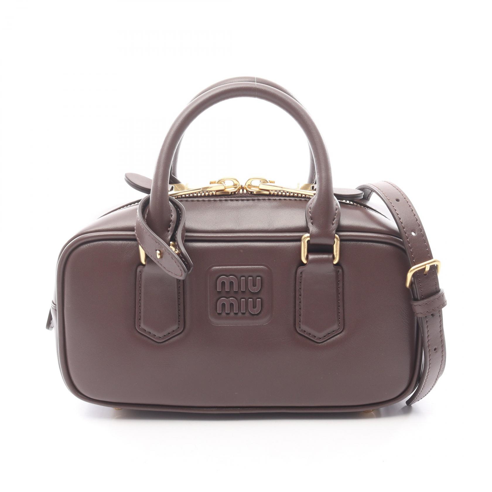 ミュウ ミュウ Miu Miu MATELASSE マテラッセ 2WAY ハンドバッグ バッグ レザー ブラウン系 5BB142 【中古】