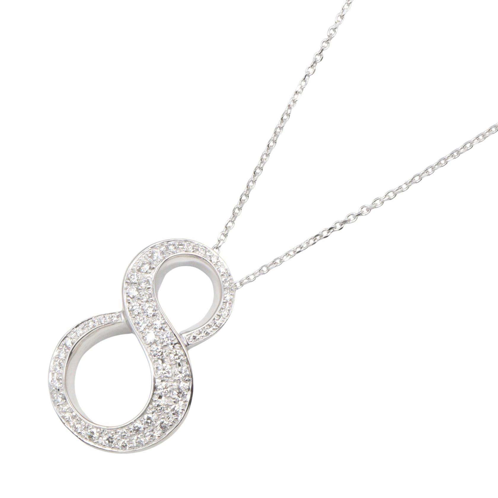 ジュエリー JEWELRY ダイヤモンド ネックレス ネックレス ジュエリー K18WG（ホワイトゴールド） ダイヤモンド シルバー系 / クリア系 ﾀﾞｲﾔ 20.0g 【中古】