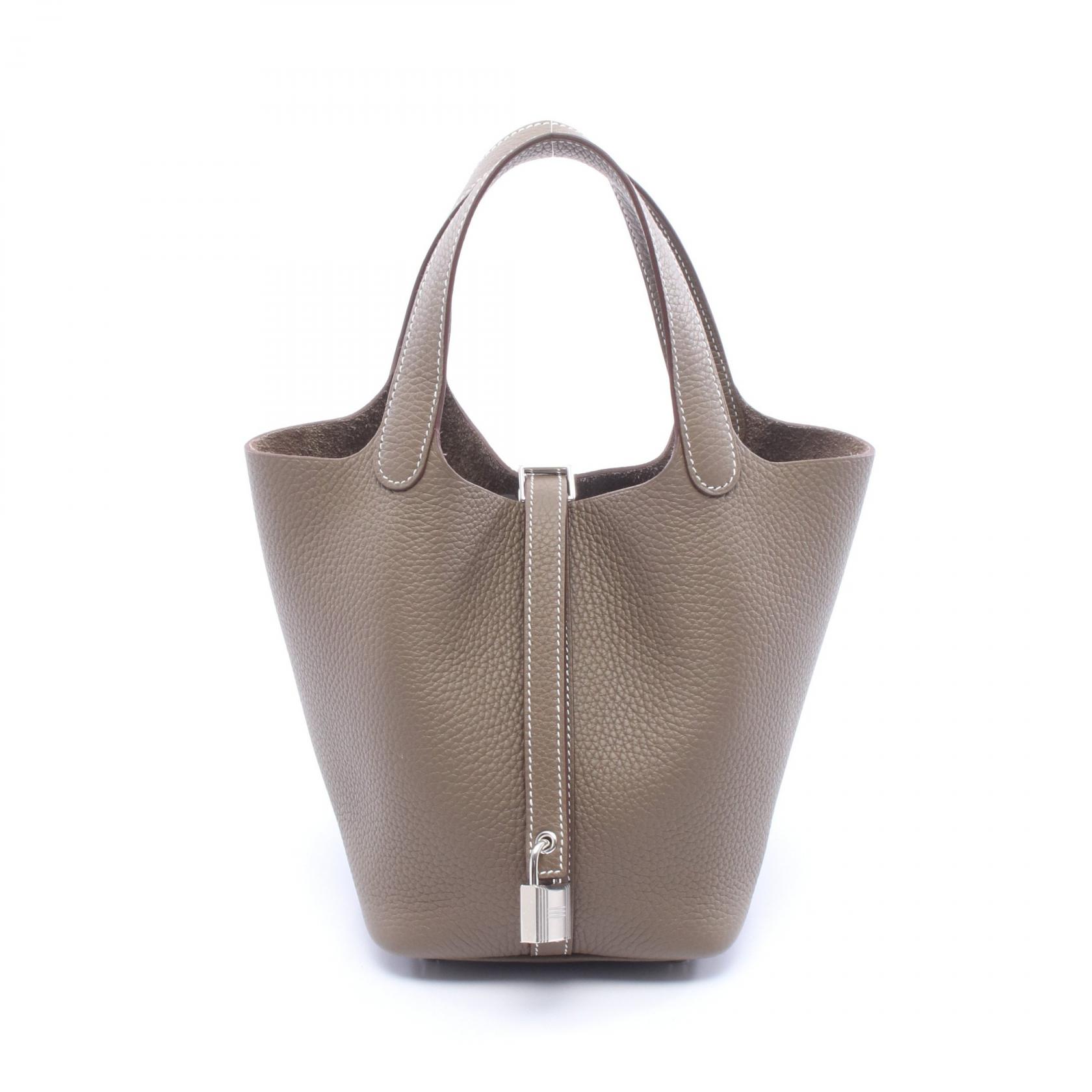 エルメス HERMES ピコタンロックPM ハンドバッグ バッグ レザー トリヨンクレマンス トリヨンクレマンス グレー系 【中古】