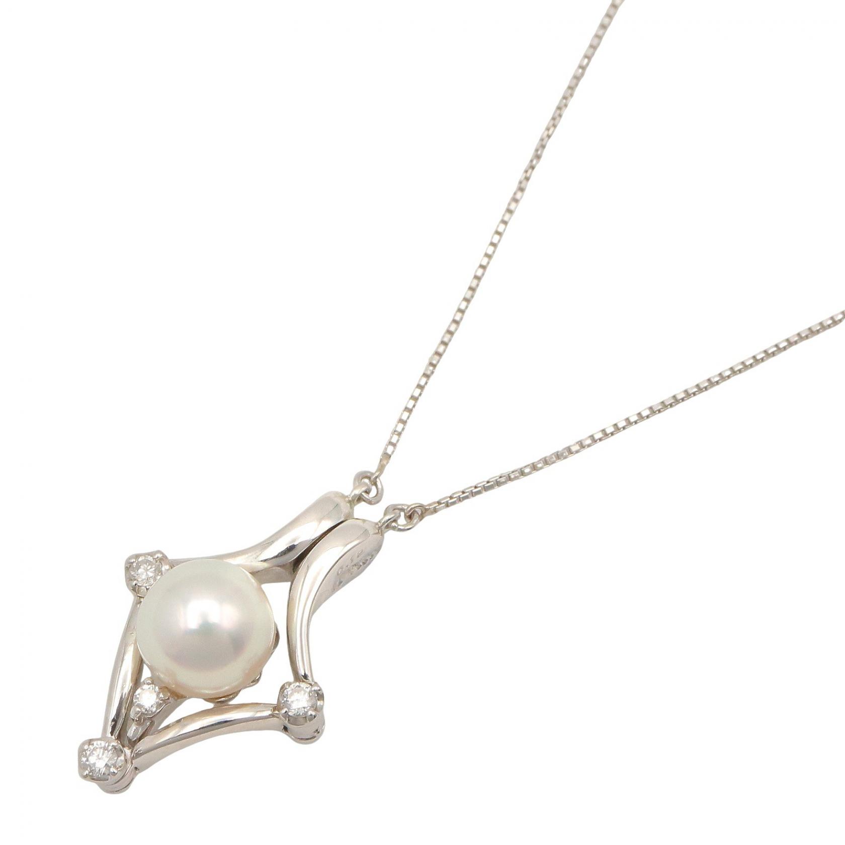 【10%OFFクーポン 7/21 10時~7/26 9:59】タサキ TASAKI パール/ダイヤ ネックレス ネックレス ジュエリー Pt900プラチナ Pt850プラチナ パール / ダイヤモンド ホワイト系 / クリア系 / シルバー系 【中古】|RECLO(リクロ)店