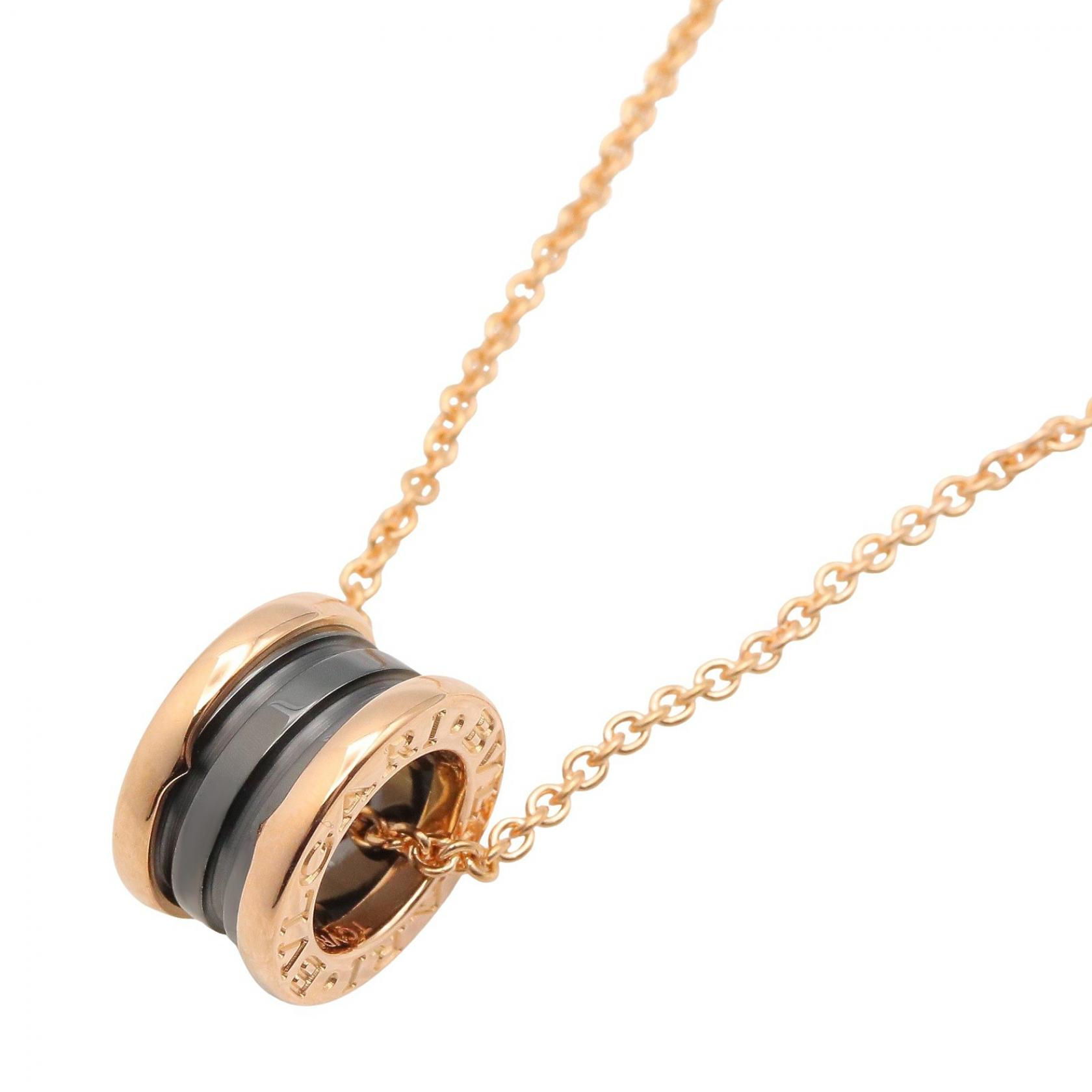 ブルガリ BVLGARI B-zero1 ネックレス セラミック ネックレス ジュエリー K18PG（ピンクゴールド） セラミック ブラック系 / ゴールド系 346083 【中古】