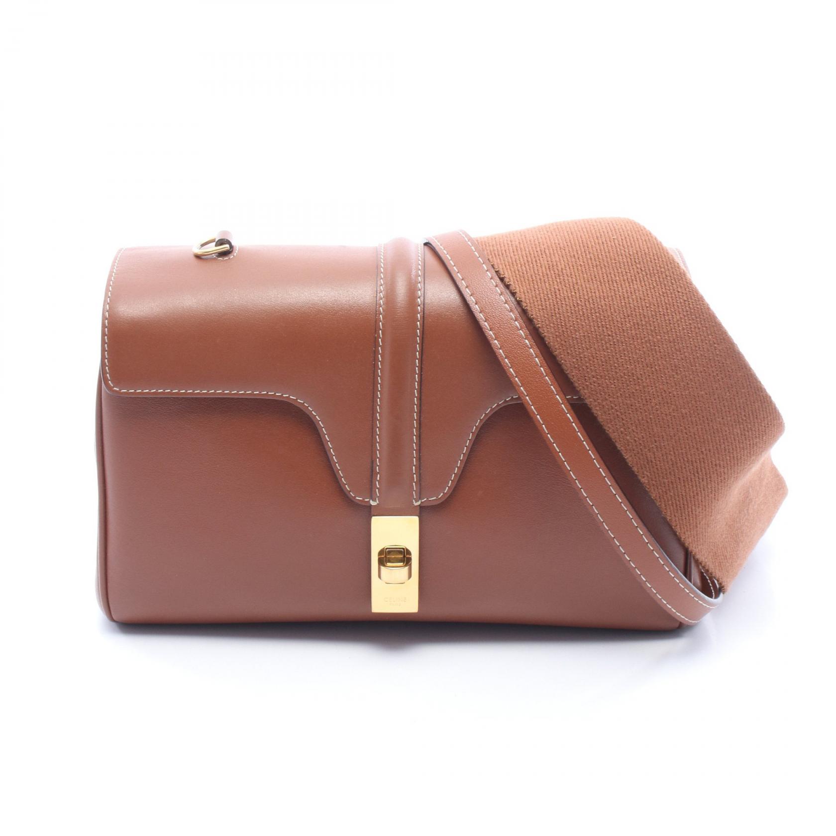 セリーヌ CELINE ティーンソフト16 ショルダーバッグ バッグ レザー ブラウン系 196853CR8 【中古】