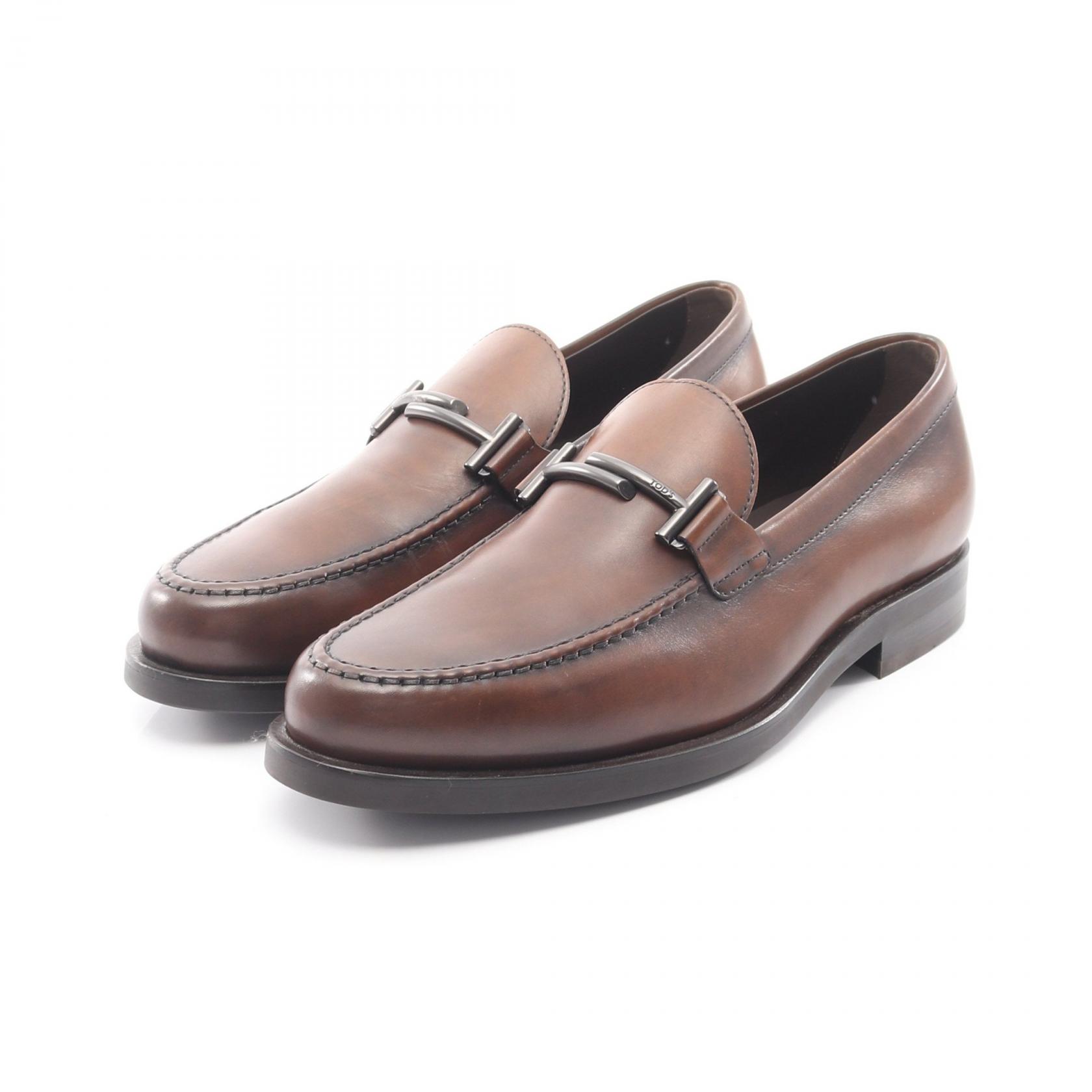 トッズ TOD'S ダブルT ローファー 靴 レザー ブラウン系 【中古】|RECLO(リクロ)店