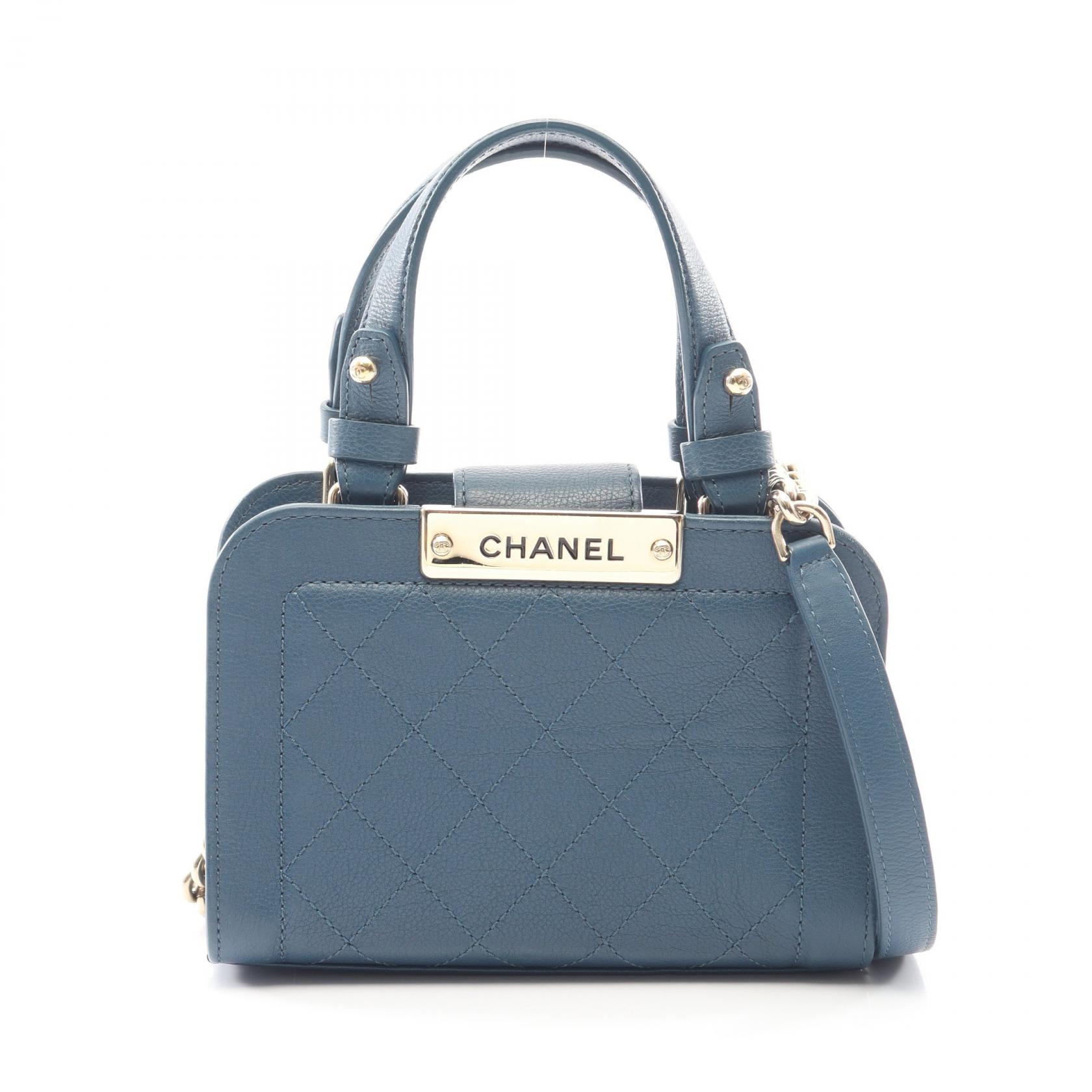 シャネル CHANEL マトラッセ 2WAY ショルダーバッグ バッグ レザー ブルー系 A93731 【中古】