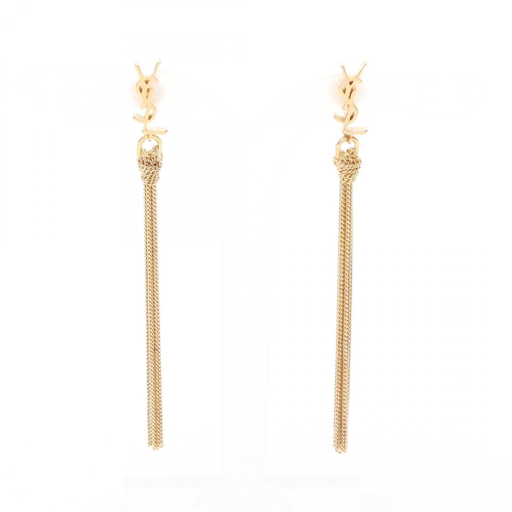 【10%OFFクーポン 7/18 0時~7/21 9:59】サンローランパリ SAINT LAURENT PARIS カサンドラ タッセル ピアス ジュエリー GP(ゴールドメッキ) ゴールド系 【中古】|RECLO(リクロ)店