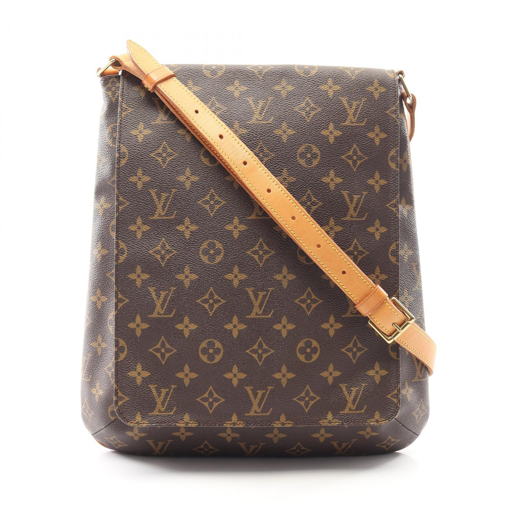 【10%OFFクーポン 7/21 10時～7/26 9:59】ルイ・ヴィトン LOUIS VUITTON ミュゼット ショルダーバッグ バッグ PVCコーティングキャンバス レザー モノグラム ブラウン系 M51256 【中古】｜RECLO（リクロ）店 66,550円