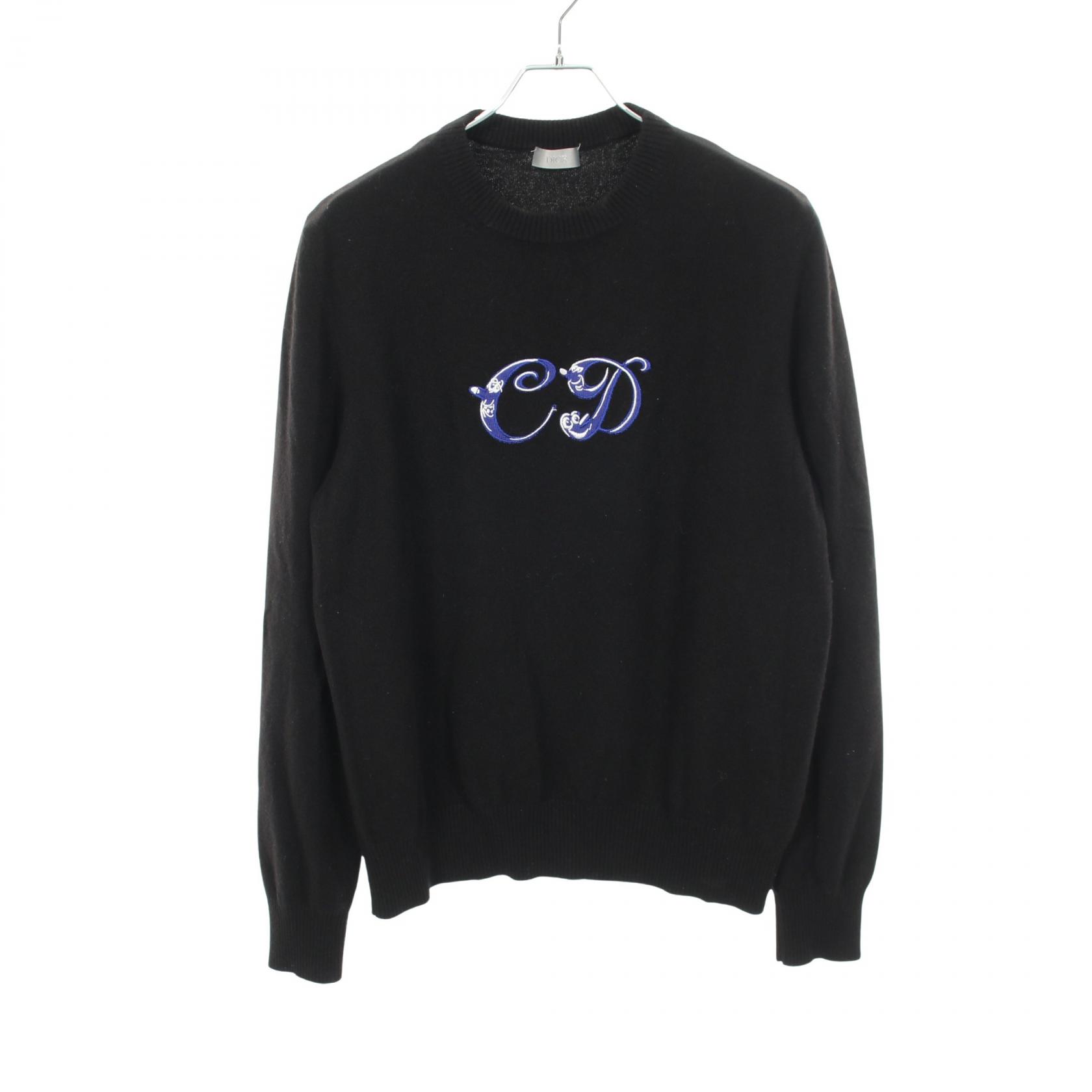 【10%OFFクーポン 7/21 10時~7/26 9:59】ディオール Dior DIOR × KENNY SCHARF CDロゴ刺繍 ニット 衣料品 トップス カシミヤ ブラック系 193M637AT326 【中古】|RECLO(リクロ)店