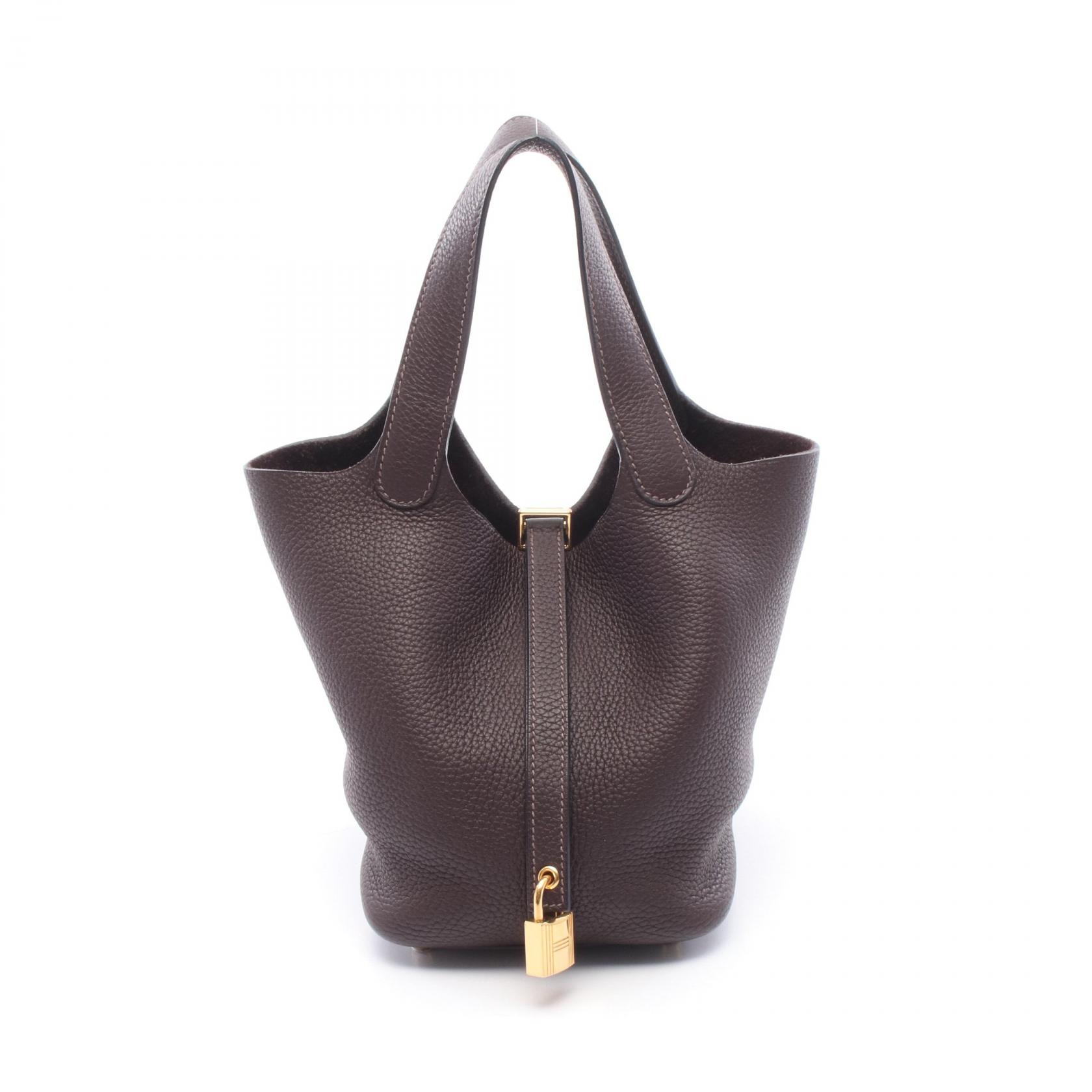 【15%OFFクーポン 7/19 20時～7/26 9:59】エルメス HERMES ピコタンロックPM ハンドバッグ バッグ レザー トリヨンクレマンス トリヨンクレマンス ブラウン系 【中古】｜RECLO（リクロ）店 346,500円