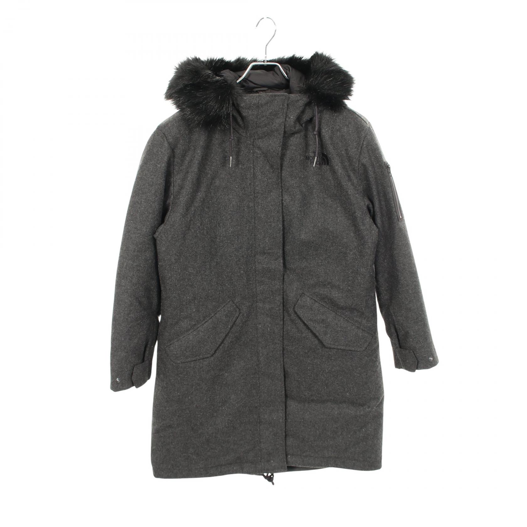 ザノースフェイス ホワイトレーベル THE NORTH FACE WHITE LABEL W'S NABOR DOWN COAT フード付き ダウンジャケット 衣料品 アウター ウール ポリエステル グレー系 NC1DI86K 【中古】｜RECLO（リクロ）店
