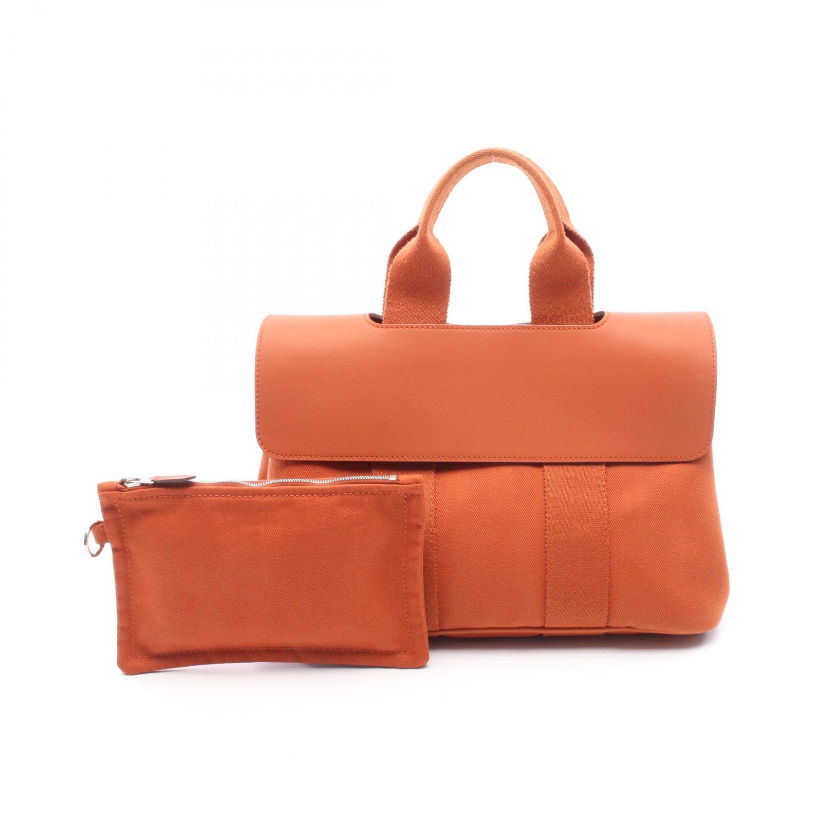 【15%OFFクーポン 7/19 20時～7/26 9:59】エルメス HERMES ヴァルパライソPM ポティロン ハンドバッグ バッグ レザー トワルシェブロン トワルシェブロン オレンジ系 【中古】｜RECLO（リクロ）店