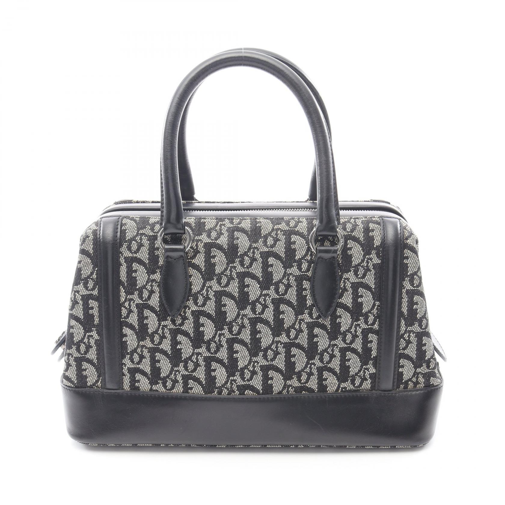 【20%OFFクーポン 7/19 20時~7/26 9:59】ディオール Dior トロッター ハンドバッグ バッグ キャンバス レザー ベージュ系 / ブラック系 【中古】|RECLO(リクロ)店