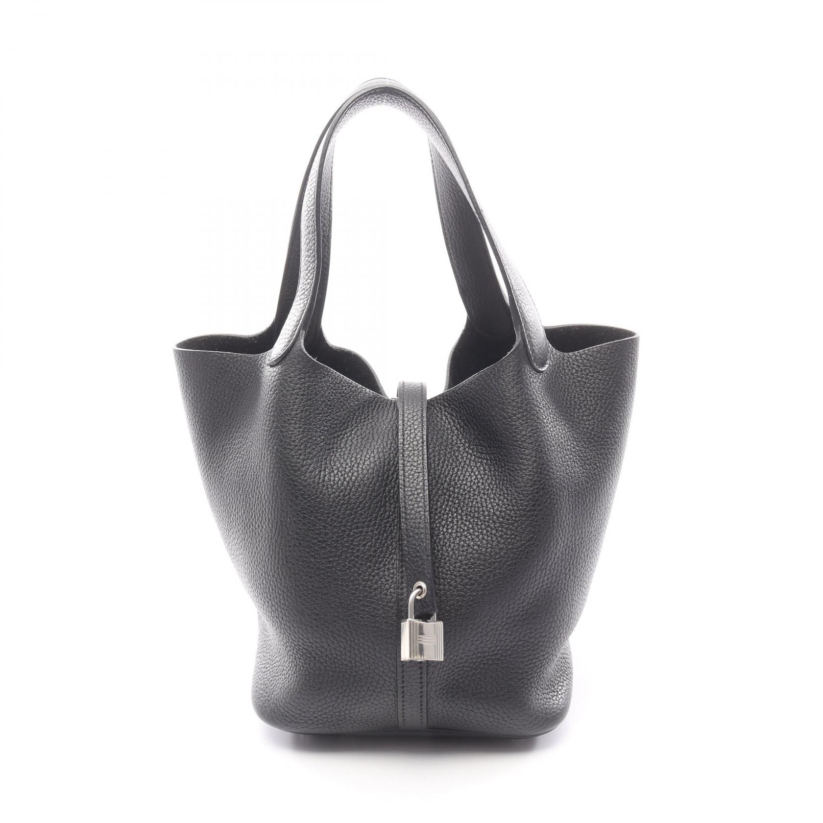 【15%OFFクーポン 7/19 20時~7/26 9:59】エルメス HERMES ピコタンロックMM ハンドバッグ バッグ レザー トリヨンクレマンス トリヨンクレマンス ブラック系 【中古】|RECLO(リクロ)店