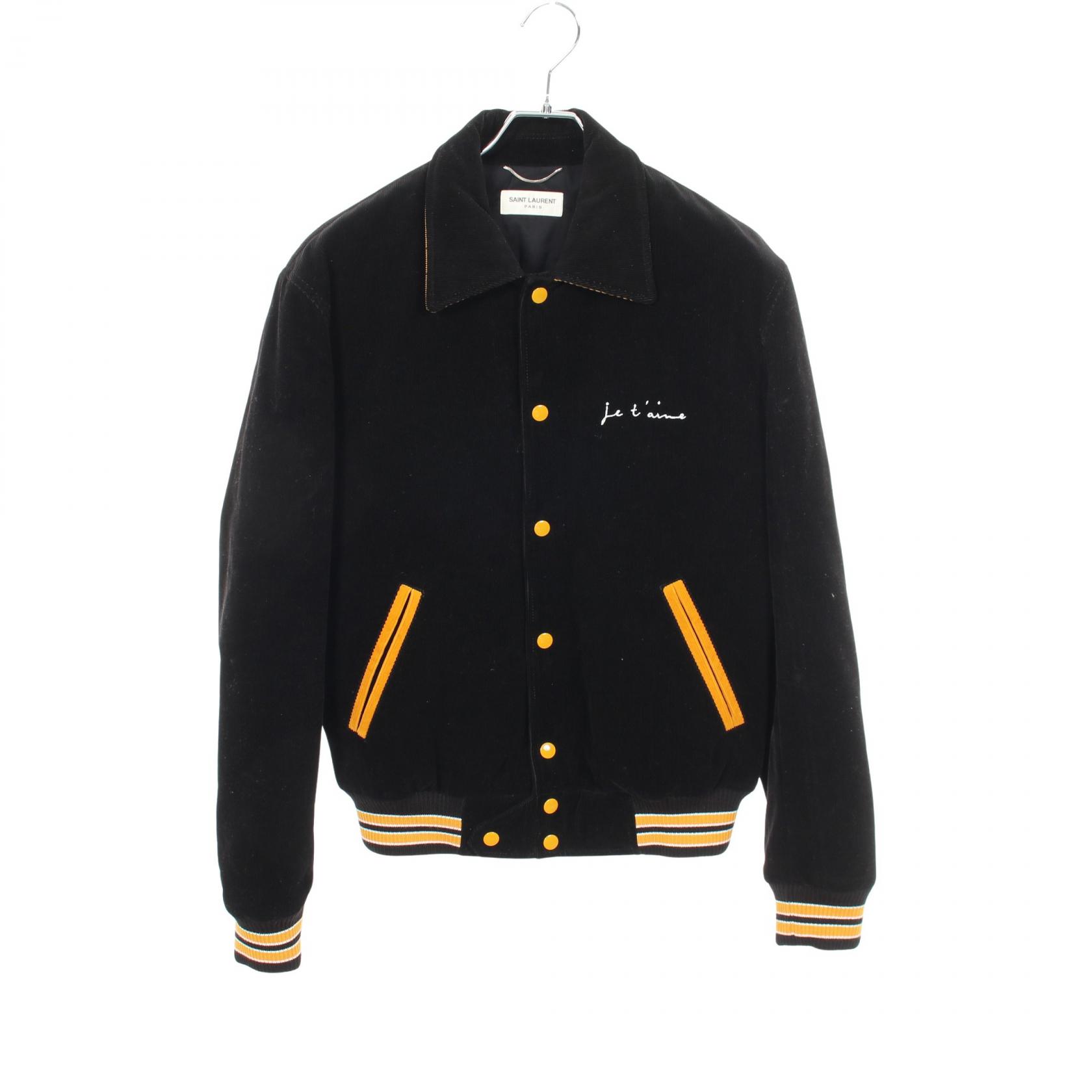【10%OFFクーポン 7/18 0時～7/21 9:59】サンローランパリ SAINT LAURENT PARIS コーデュロイ ブルゾン 衣料品 アウター コットン ブラック系 / イエロー系 485686 【中古】｜RECLO（リクロ）店