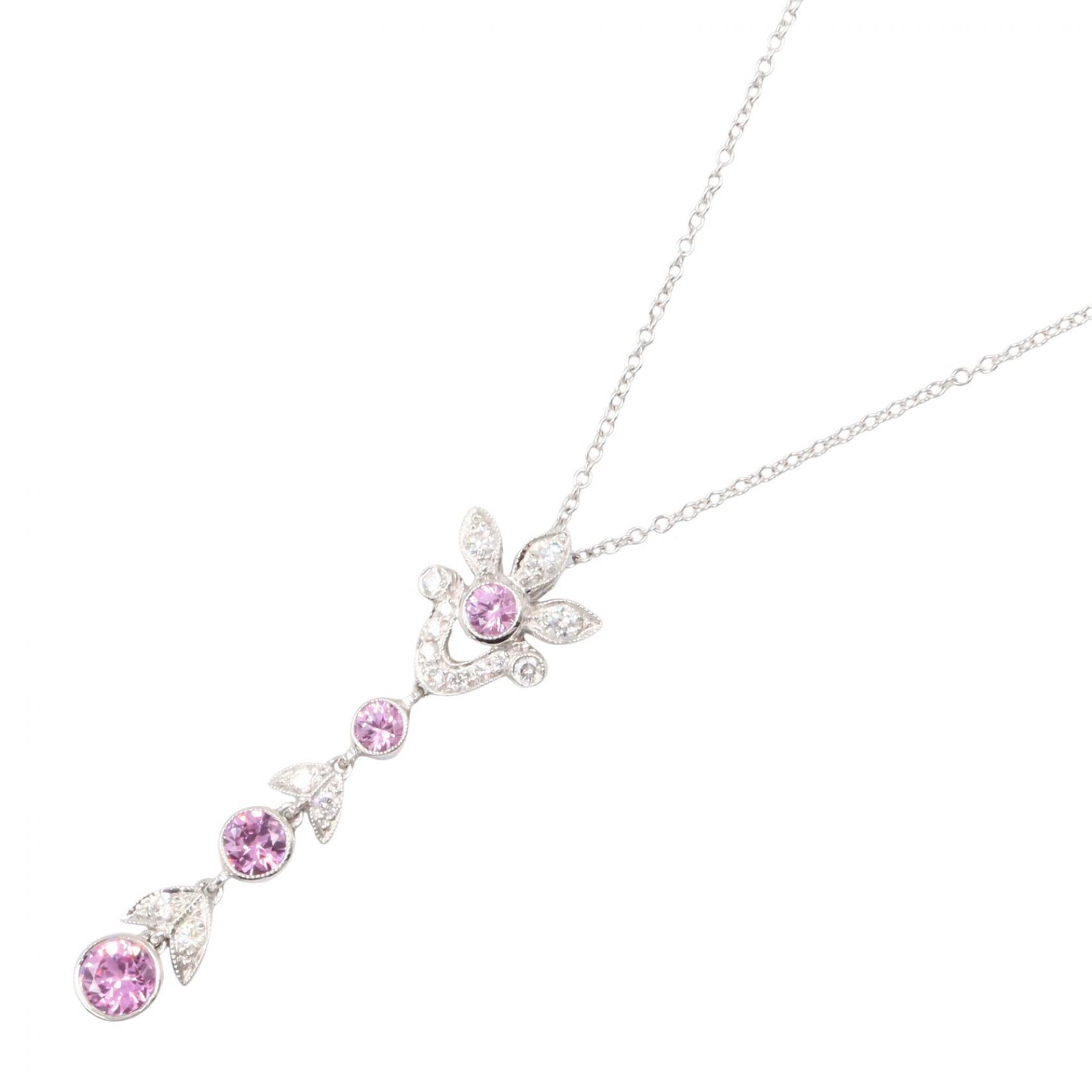 ティファニー TIFFANY＆CO ネックレス ネックレス ジュエリー Pt950プラチナ ダイヤモンド シルバー系 / ピンク系 / クリア系 【中古】｜RECLO（リクロ）店 316,800円