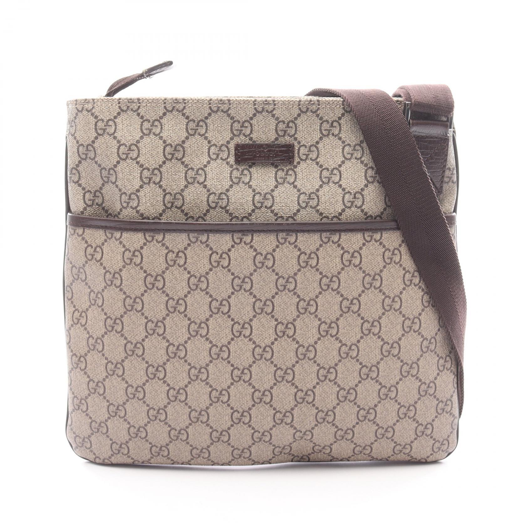 【全品ポイント11倍｜7/30 0:00-23:59】グッチ GUCCI GGスプリーム ショルダーバッグ バッグ PVCコーティングキャンバス レザー ベージュ系 / ブラウン系 141626 【中古】｜RECLO（リクロ）店 52,800円