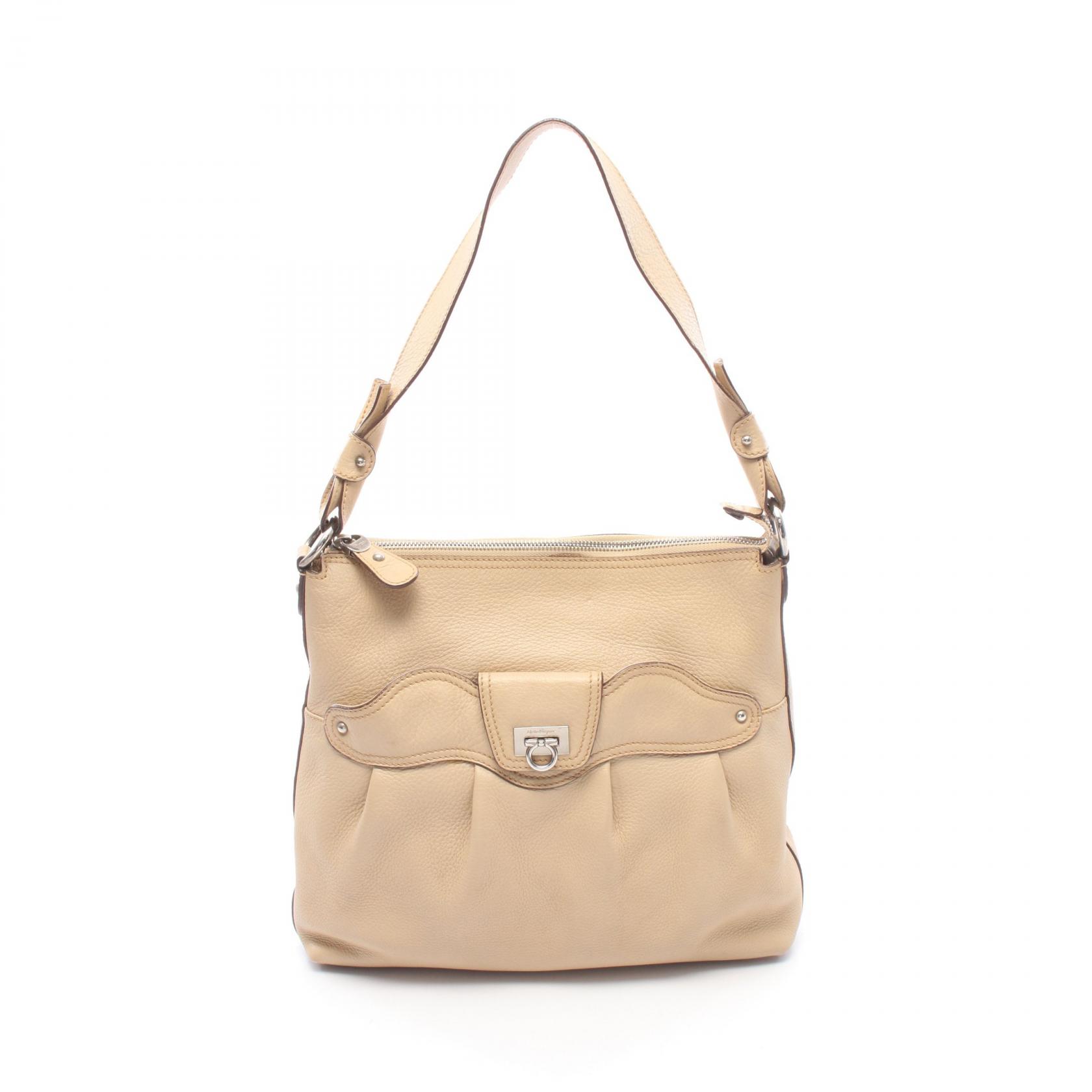 サルヴァトーレフェラガモ Salvatore Ferragamo ガンチーニ ショルダーバッグ バッグ レザー ベージュ系 21 7379 【中古】|RECLO(リクロ)店