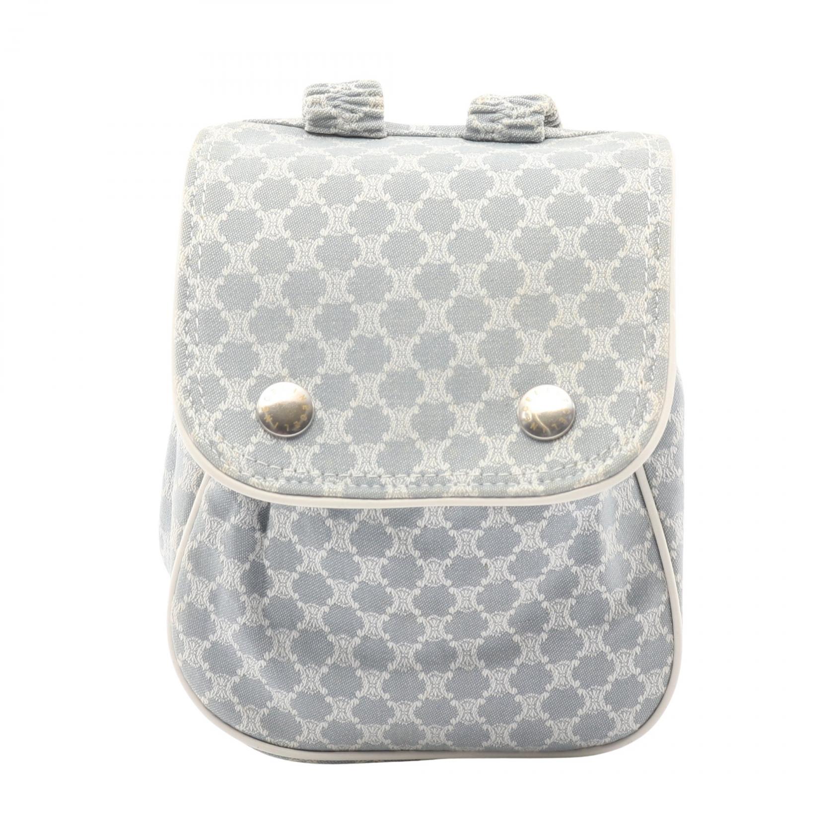 セリーヌ CELINE マカダム キッズ リュックサック バックパック バッグ キャンバス ブルー系 / ホワイト系 【中古】|RECLO(リクロ)店