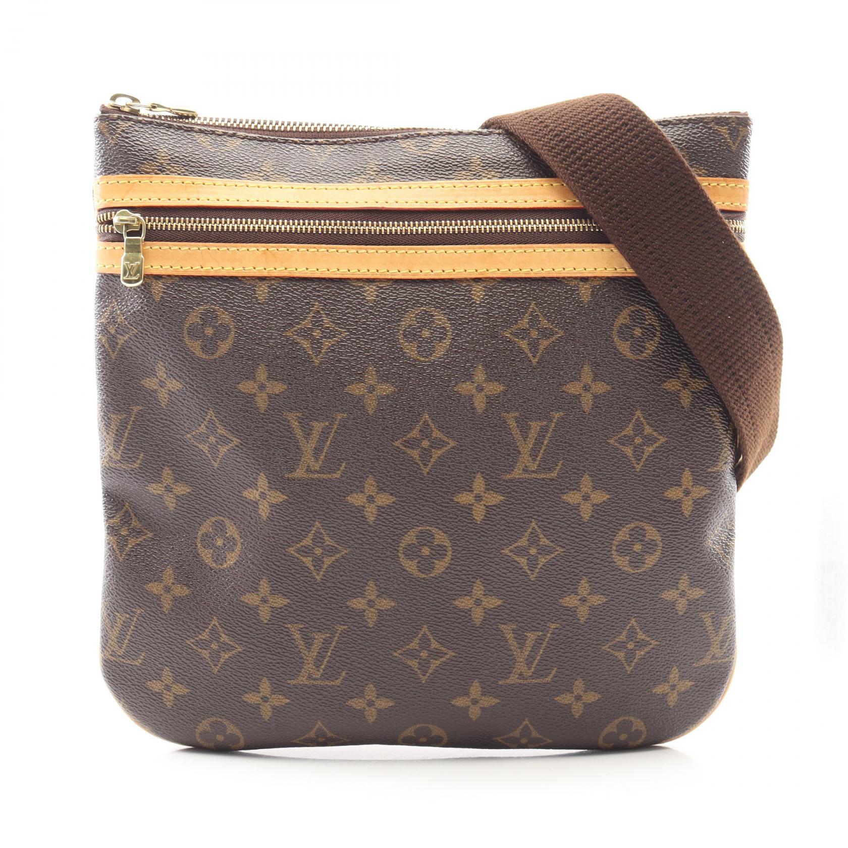 【15%OFFクーポン 7/19 20時~7/26 9:59】ルイ・ヴィトン LOUIS VUITTON ポシェットボスフォール モノグラム ショルダーバッグ バッグ PVCコーティングキャンバス レザー ブラウン系 M40044 【中古】|RECLO(リクロ)店