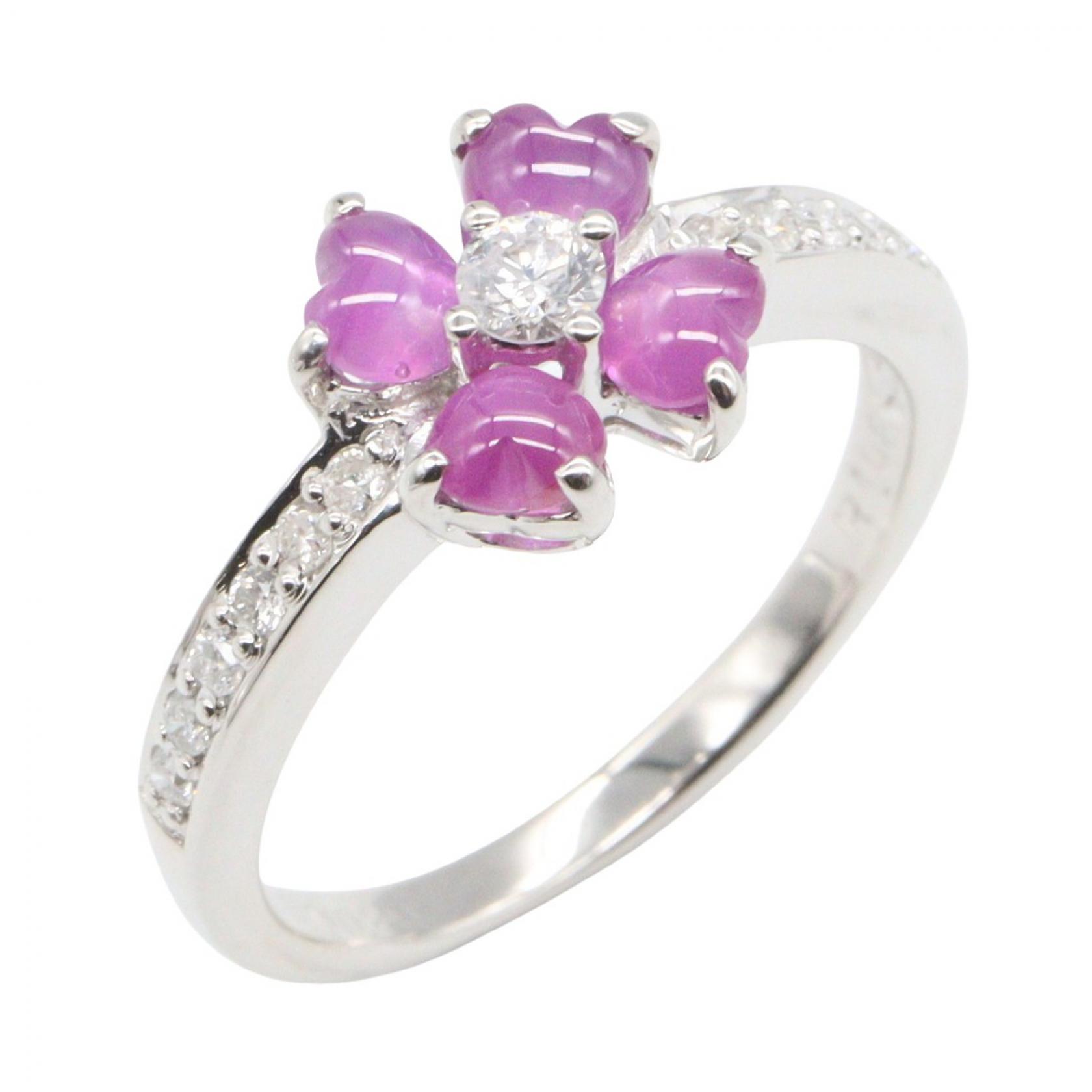 【10%OFFクーポン 7/21 10時~7/26 9:59】ジュエリー JEWELRY スタールビーリング リング・指輪 ジュエリー K18WG(ホワイトゴールド) ダイヤモンド スタールビー シルバー系 / パープル系 / クリア系 スタールビー 3.5g 【中古】|RECLO(リクロ)店