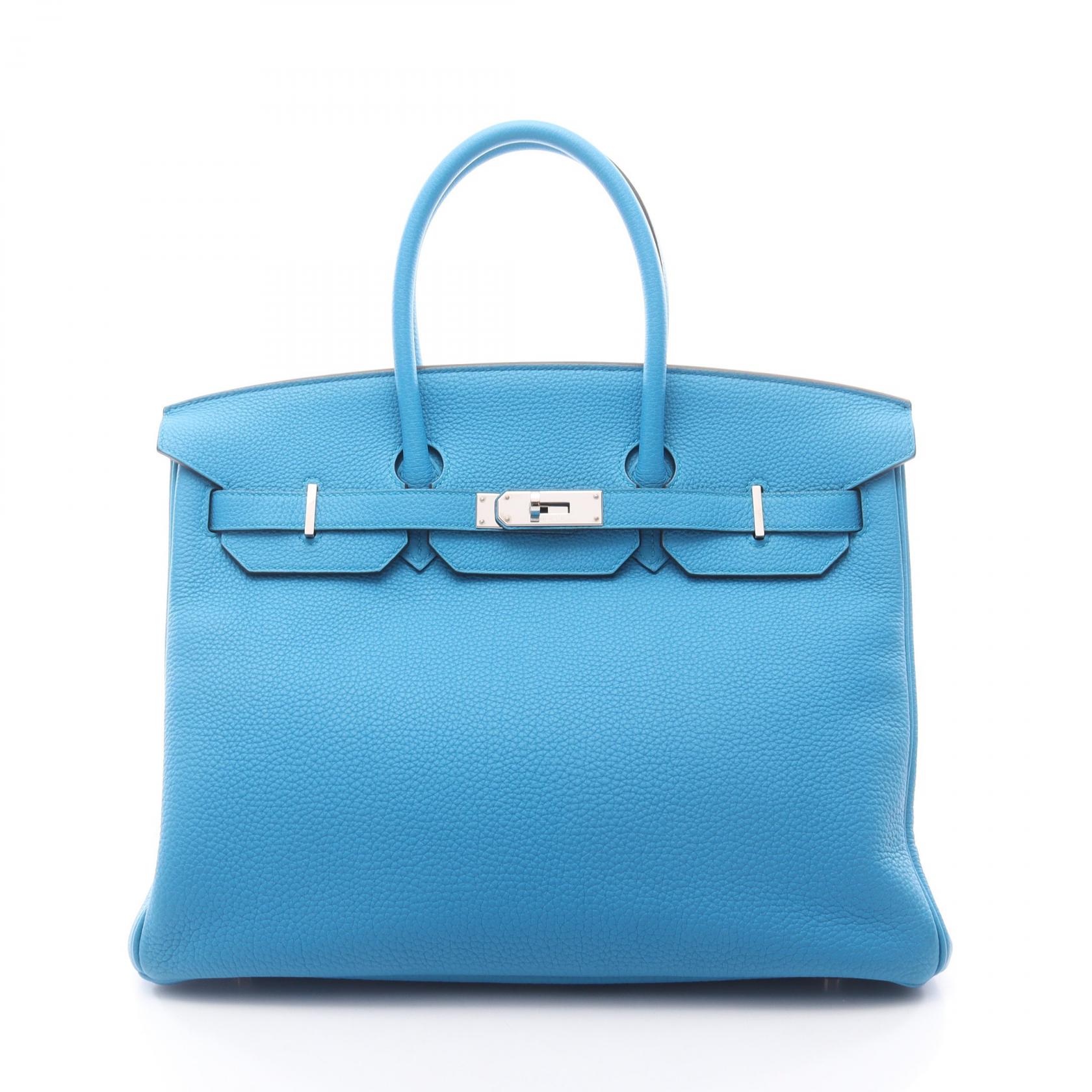 【15%OFFクーポン 7/19 20時～7/26 9:59】エルメス HERMES バーキン35 ハンドバッグ バッグ レザー トゴ トゴ ブルー系 071859CK 【中古】｜RECLO（リクロ）店