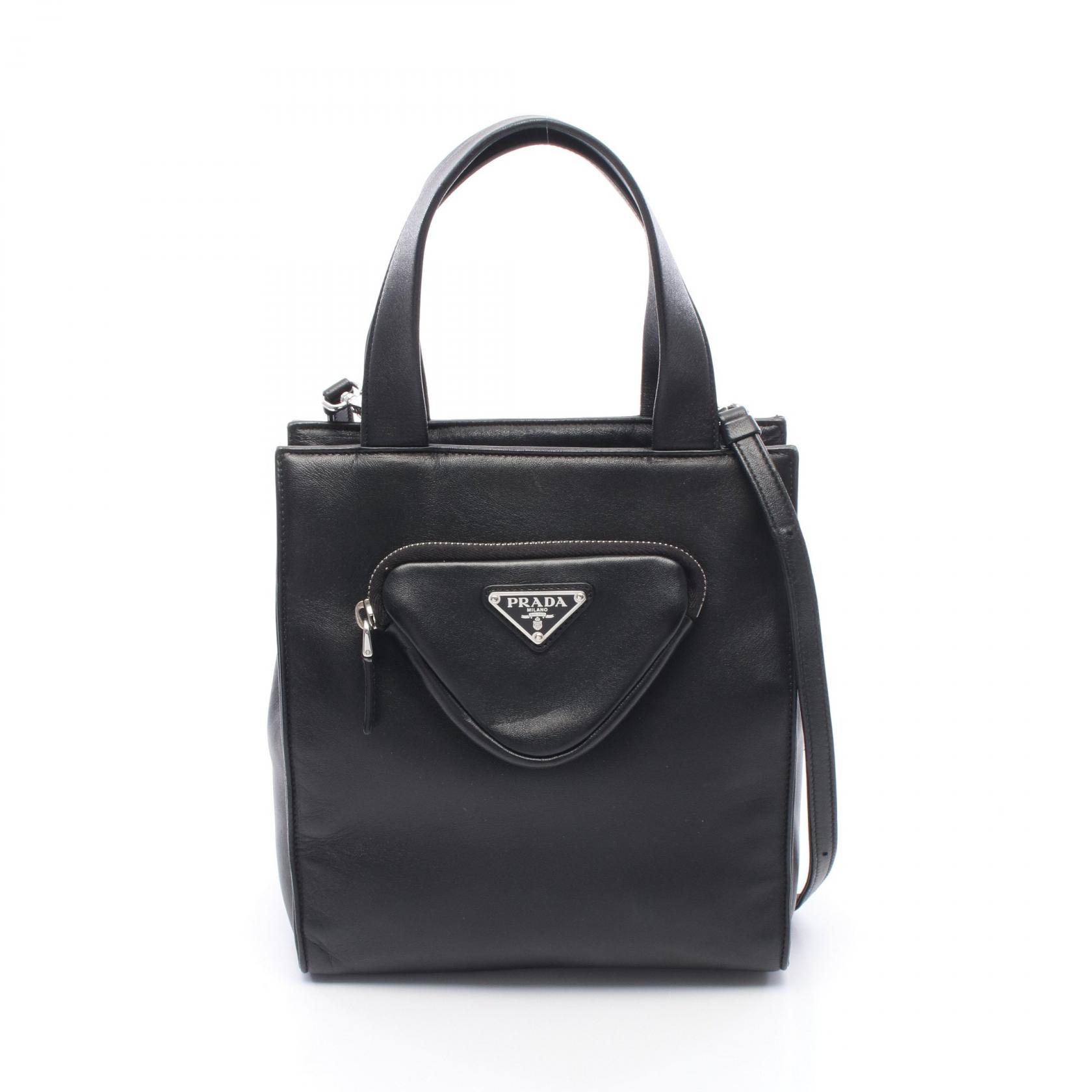 【10%OFFクーポン 7/21 10時~7/26 9:59】プラダ PRADA 2WAY ハンドバッグ バッグ レザー ブラック系 1BG418 【中古】|RECLO(リクロ)店