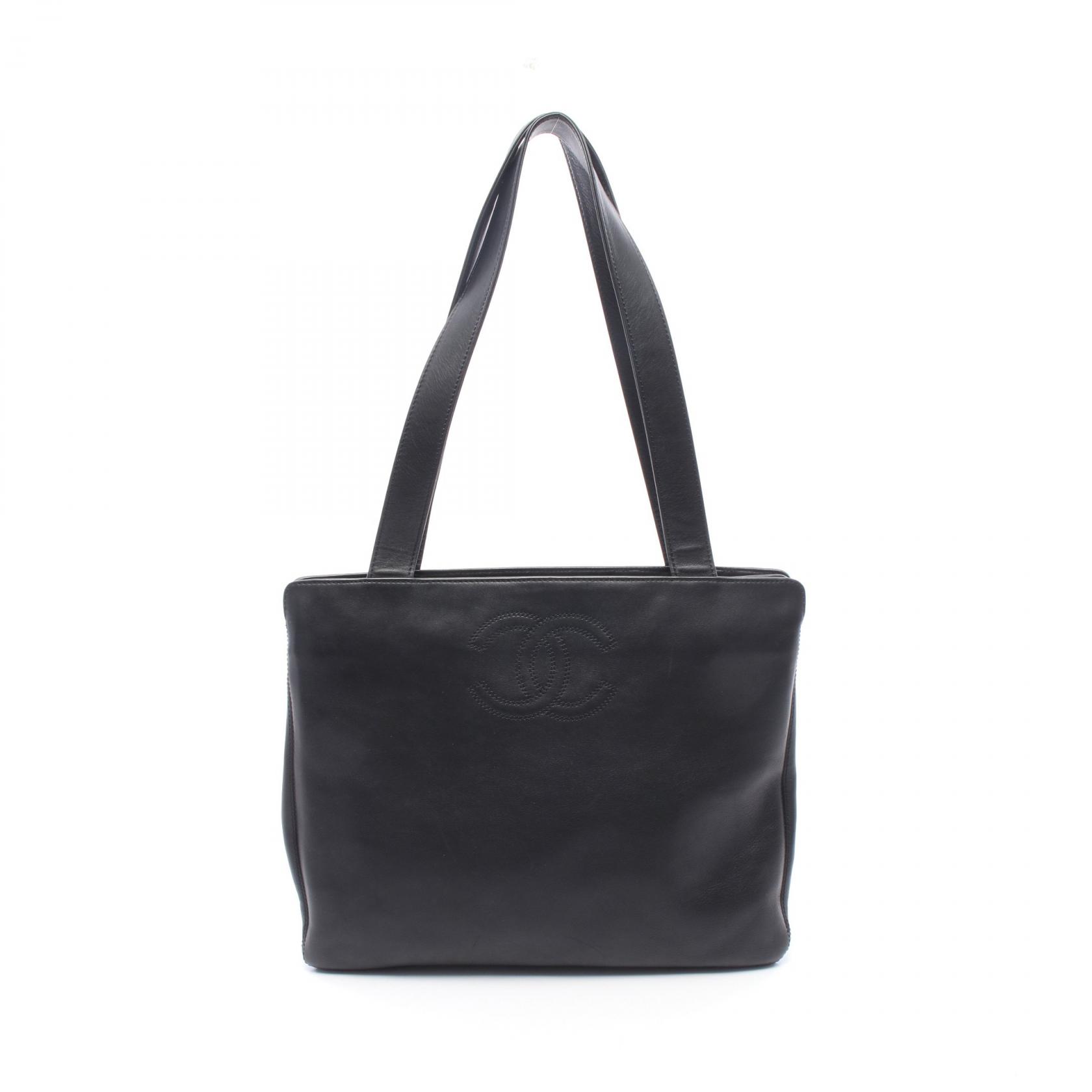 【15%OFFクーポン 7/19 20時～7/26 9:59】シャネル CHANEL ココマーク トートバッグ バッグ ラムスキン（羊革） ブラック系 【中古】｜RECLO（リクロ）店 165,000円