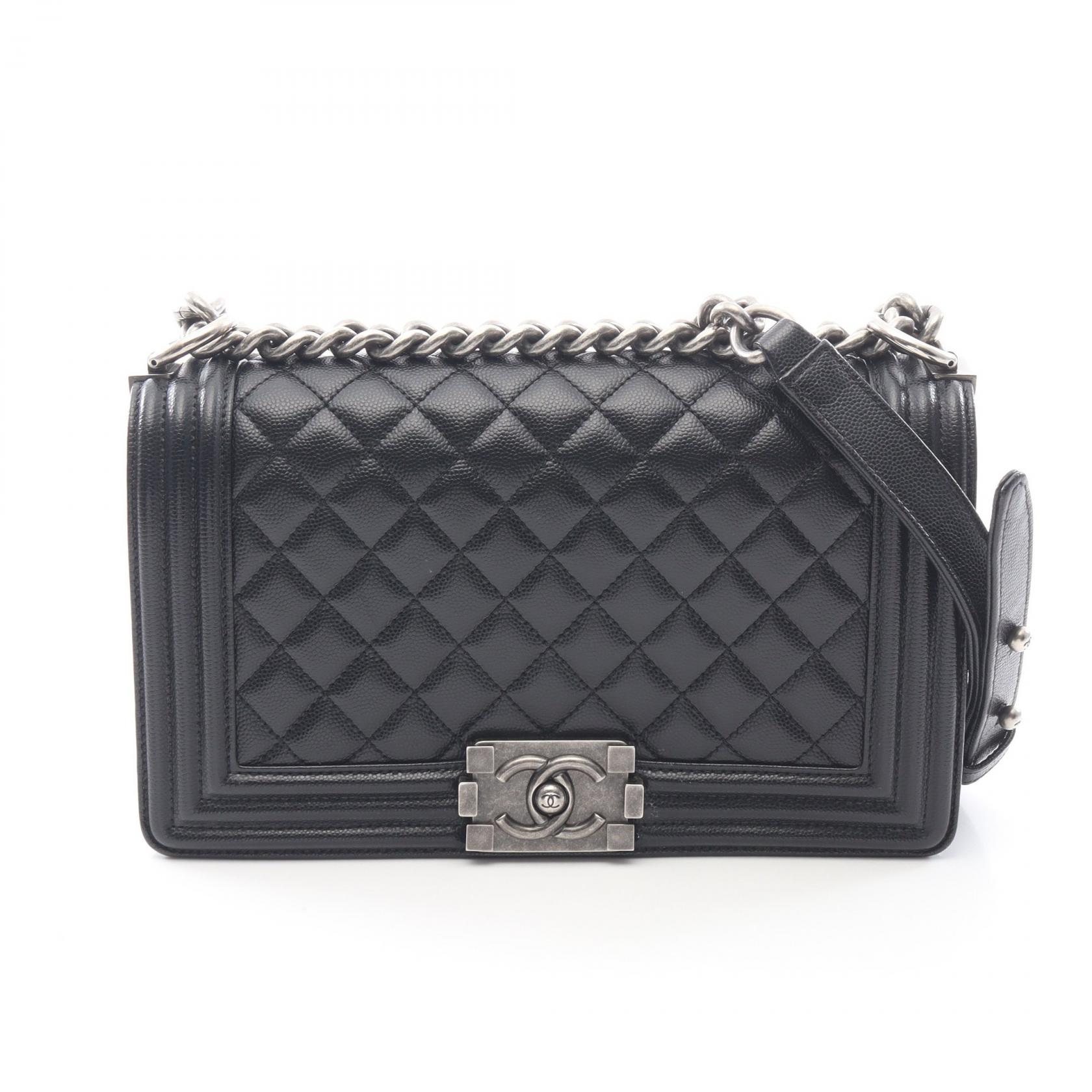 【15%OFFクーポン 7/19 20時~7/26 9:59】シャネル CHANEL ボーイシャネル ショルダーバッグ バッグ キャビアスキン(グレインドカーフ) ブラック系 A67086 【中古】|RECLO(リクロ)店