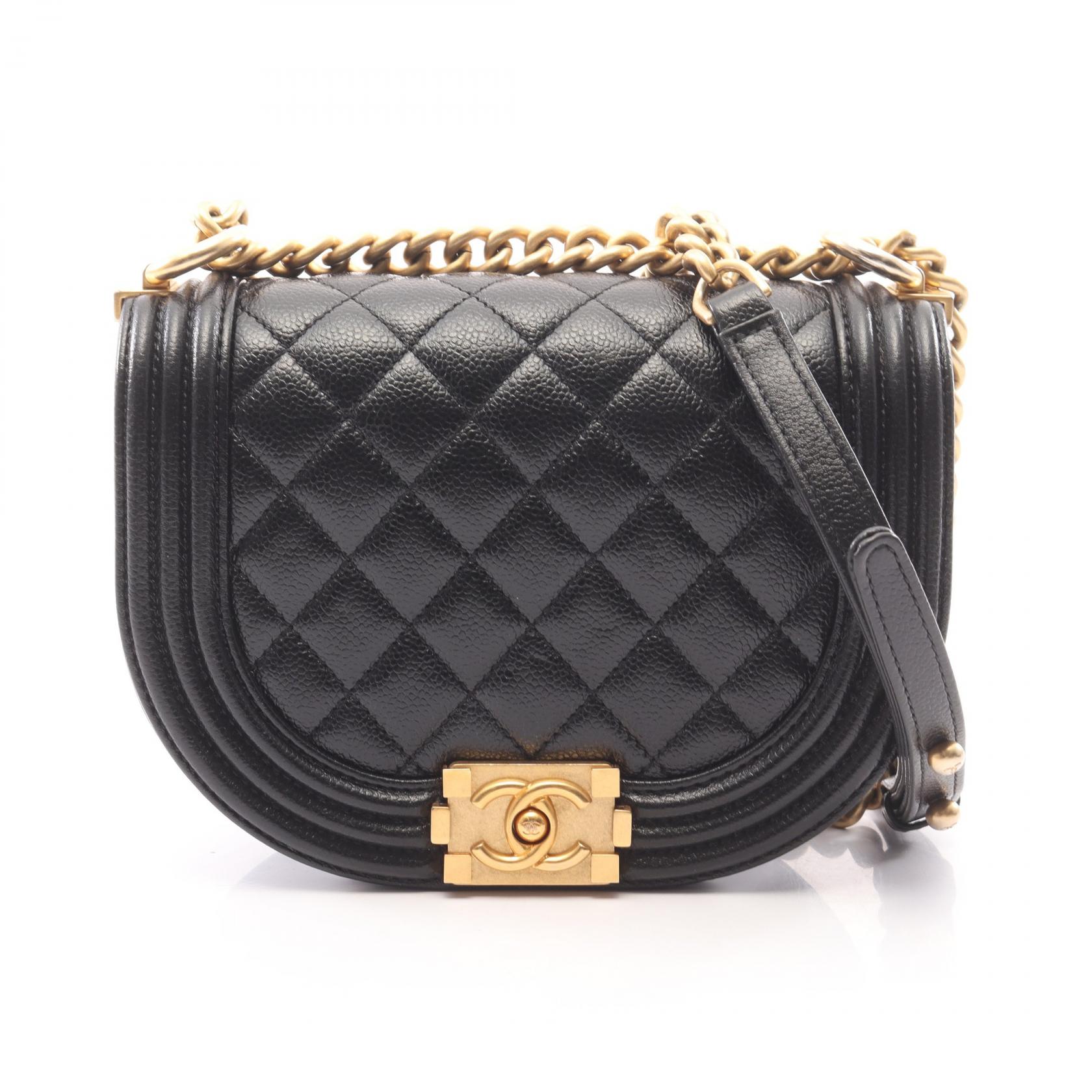 【15%OFFクーポン 7/19 20時~7/26 9:59】シャネル CHANEL ボーイシャネル スモール ショルダーバッグ バッグ キャビアスキン(グレインドカーフ) ブラック系 AS3350 【中古】|RECLO(リクロ)店