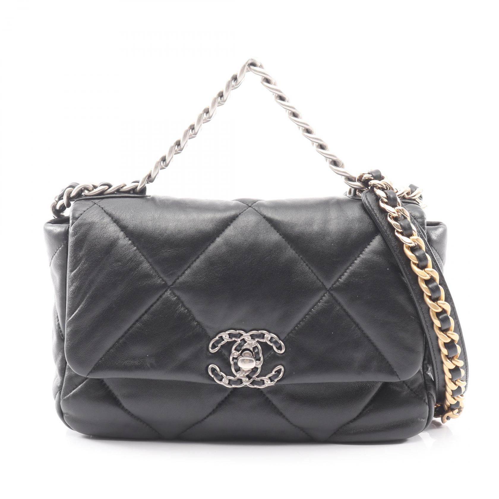 【15%OFFクーポン 7/19 20時～7/26 9:59】シャネル CHANEL 19 ディズヌフ マトラッセ コンビ金具 2WAY ショルダーバッグ バッグ ラムスキン（羊革） ブラック系 AS1160 【中古】｜RECLO（リクロ）店