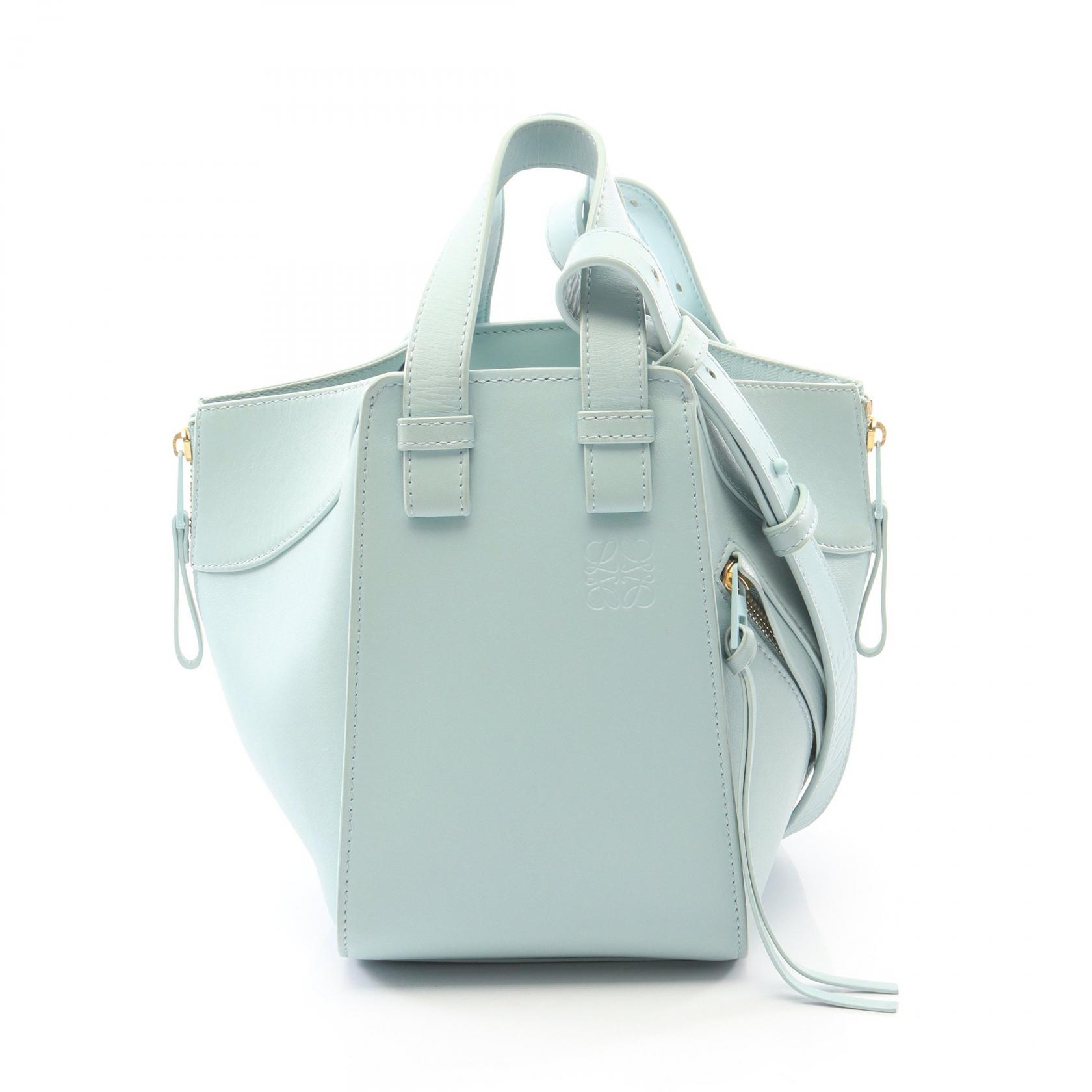 【10%OFFクーポン 7/21 10時~7/26 9:59】ロエベ LOEWE ハンモックバッグ コンパクト 2WAY ハンドバッグ バッグ レザー ブルー系 【中古】|RECLO(リクロ)店