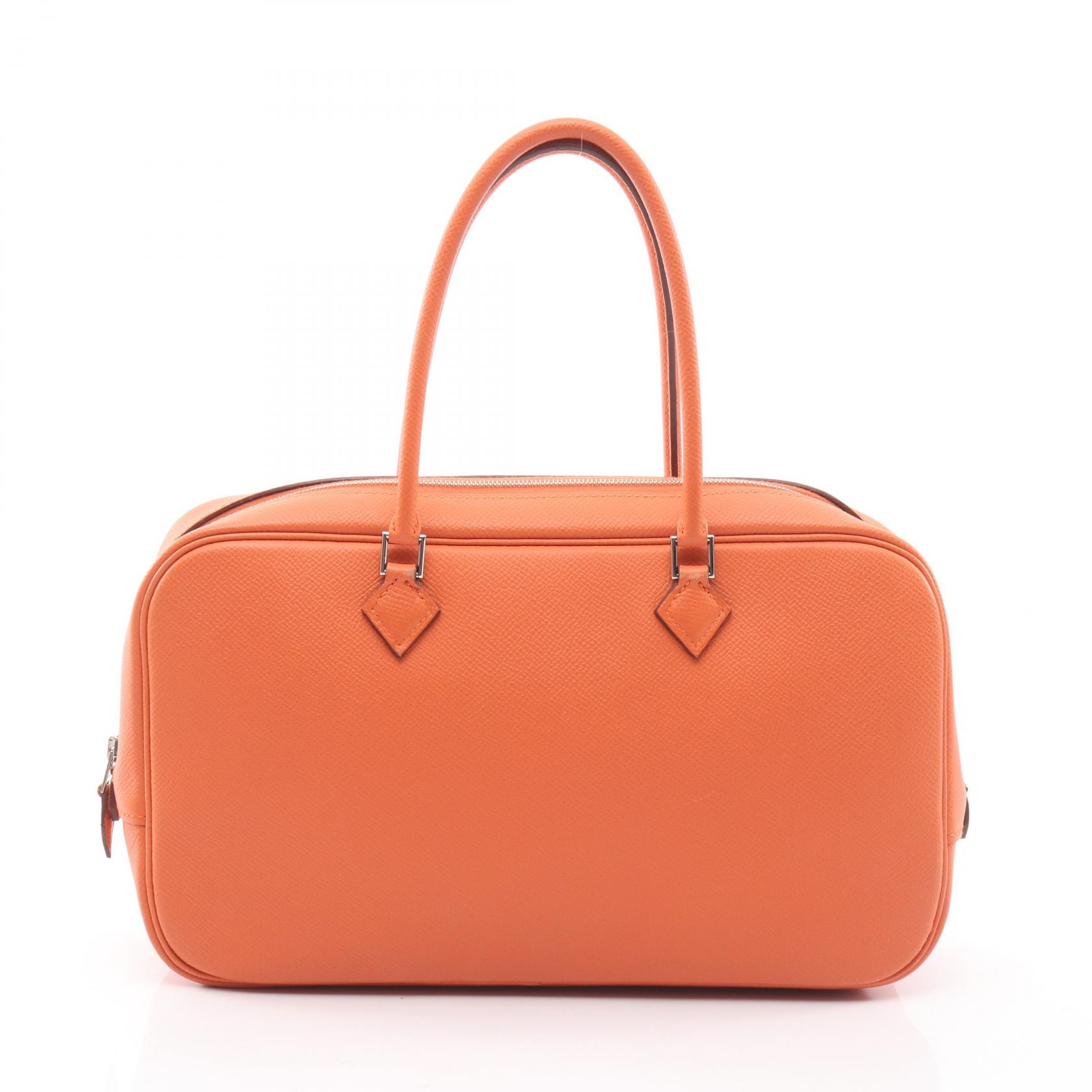 【15%OFFクーポン 7/19 20時~7/26 9:59】エルメス HERMES プリュムエラン28 ハンドバッグ バッグ レザー カーフ(牛革) ヴォーエプソン ヴォーエプソン オレンジ系 【中古】|RECLO(リクロ)店