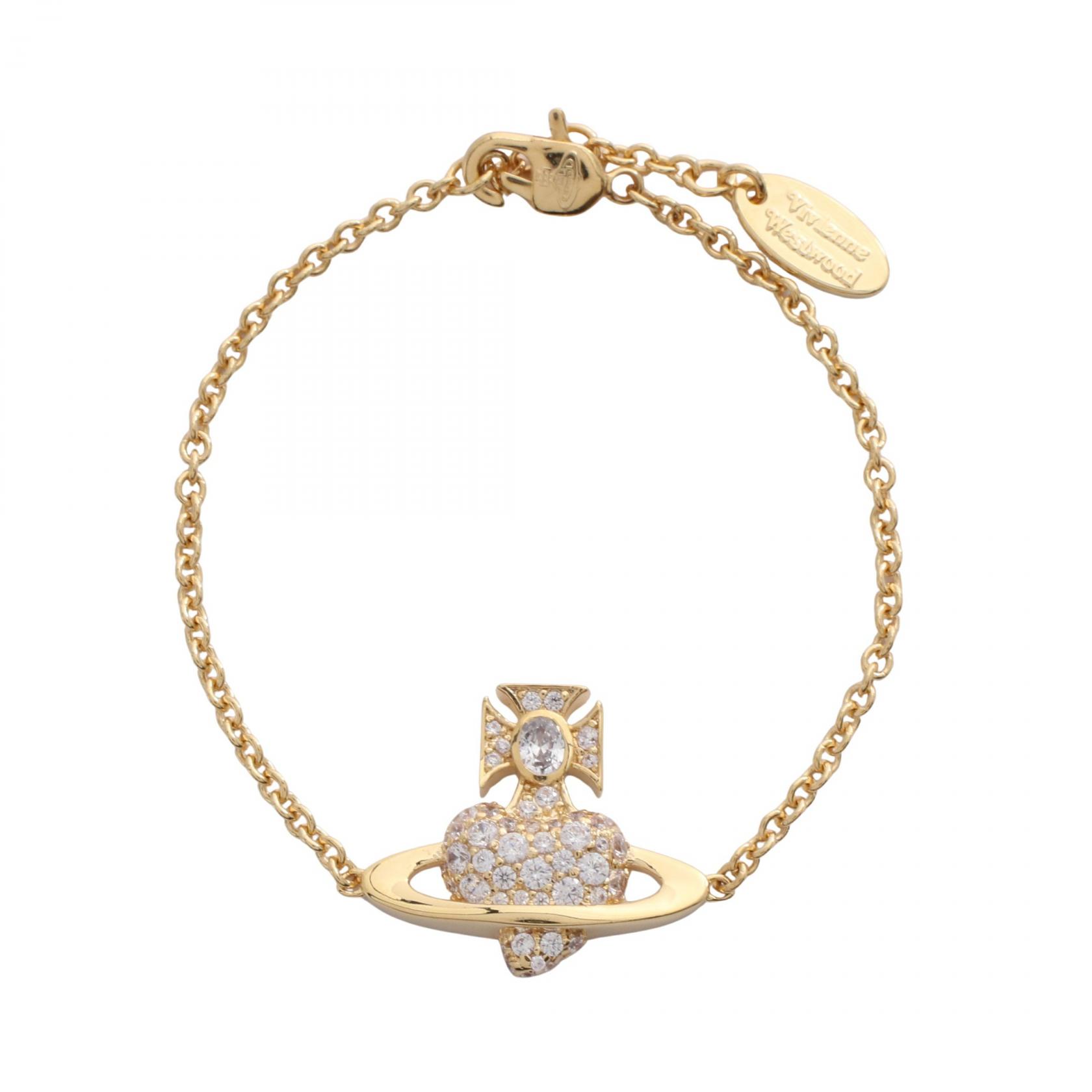 【10%OFFクーポン 7/21 10時～7/26 9:59】ヴィヴィアンウエストウッド Vivienne Westwood AGNATHA BRACELET ブレスレット アクセサリー GP（ゴールドメッキ） ラインストーン ゴールド系 / クリア系 6102024D02R102 【新品】｜RECLO（リクロ）店