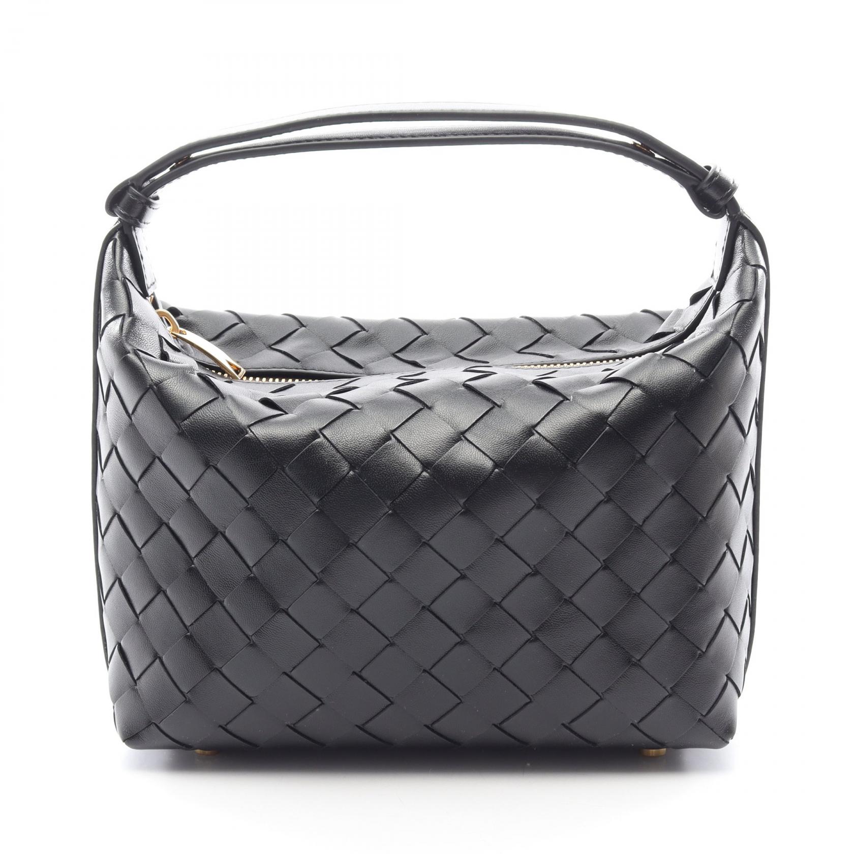 【10%OFFクーポン 7/21 10時～7/26 9:59】ボッテガヴェネタ BOTTEGA VENETA MINI WALLACE ミニ ウォレス イントレチャート ハンドバッグ バッグ レザー ブラック系 754443V3IV18425 【新品】｜RECLO（リクロ）店