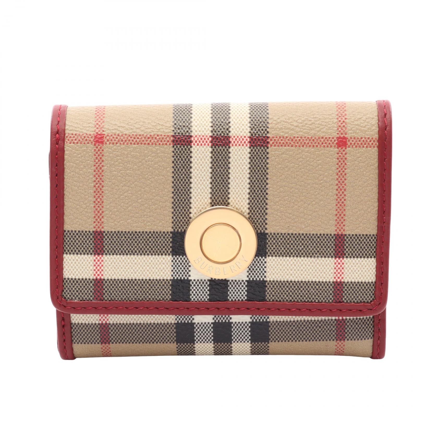 バーバリー BURBERRY ノバチェック 三つ折り財布 財布 レザー PVC ベージュ系 / マルチカラー 8116328 【新品】|RECLO(リクロ)店