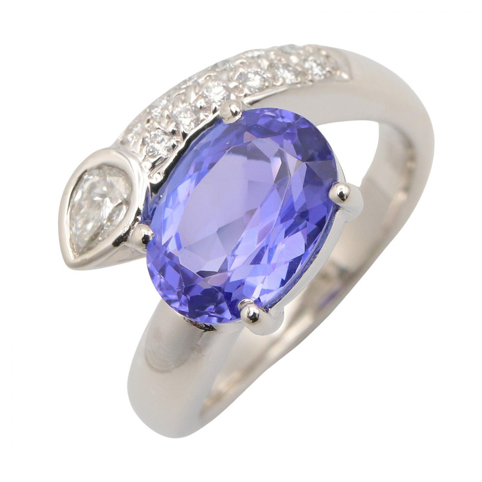 ジュエリー JEWELRY タンザナイト ダイヤ リング リング・指輪 ジュエリー Pt900プラチナ ダイヤモンド タンザナイト ブルー系 / クリア系 / シルバー系 ﾀﾝｻﾞﾅｲﾄ 9.9g 【中古】｜RECLO（リクロ）店