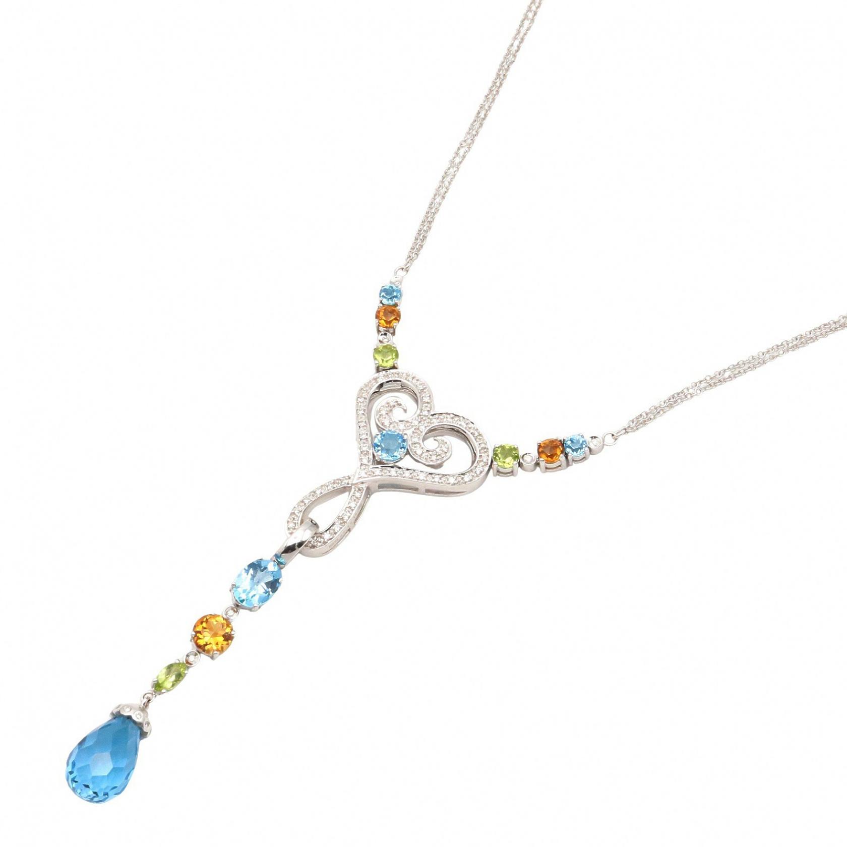 【10%OFFクーポン 7/21 10時~7/26 9:59】ジュエリー JEWELRY マルチ ダイヤ ネックレス ネックレス ジュエリー K18WG(ホワイトゴールド) ダイヤモンド マルチカラー / クリア系 / シルバー系 マルチ 20.7g 【中古】|RECLO(リクロ)店