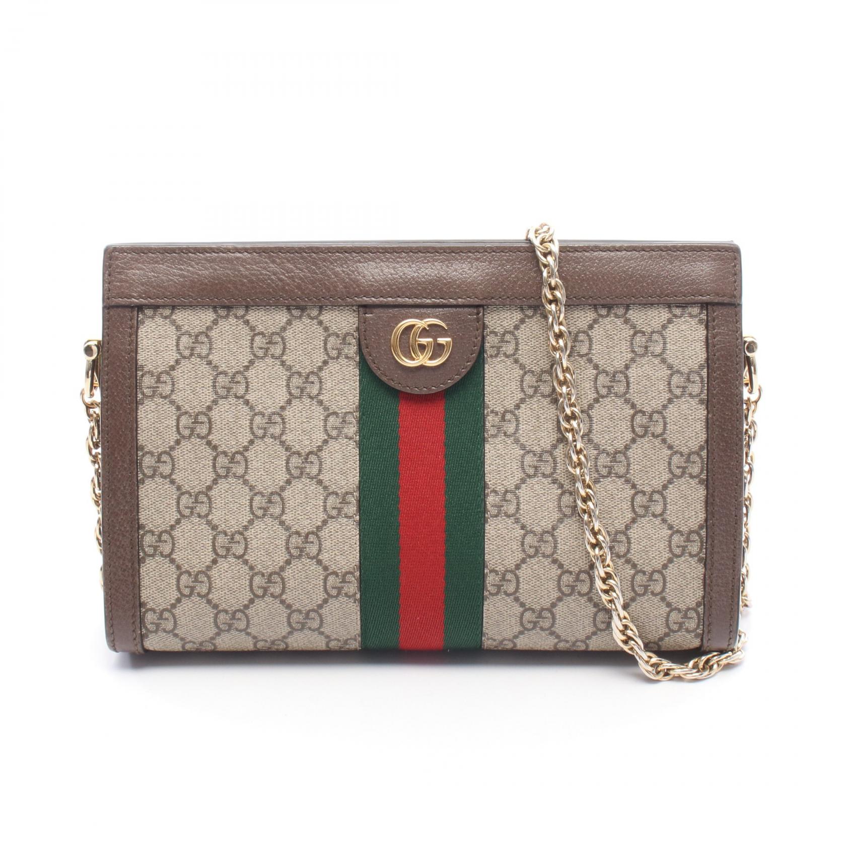 【15%OFFクーポン 7/19 20時～7/26 9:59】グッチ GUCCI オフィディア スモール GGスプリーム ショルダーバッグ バッグ PVCコーティングキャンバス レザー ベージュ系 / ブラウン系 / マルチカラー 503877 【中古】｜RECLO（リクロ）店
