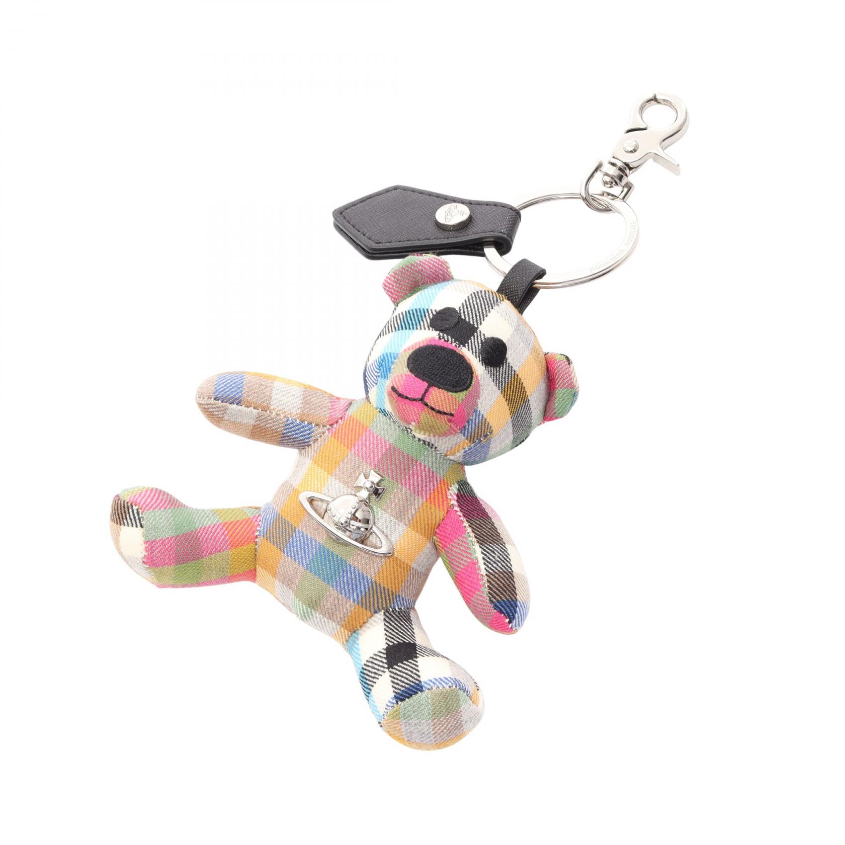 【10%OFFクーポン 7/21 10時~7/26 9:59】ヴィヴィアンウエストウッド Vivienne Westwood テディベア チャーム アクセサリー ウール レザー メタル マルチカラー / シルバー系 82120005UW01CVO215 【新品】|RECLO(リクロ)店