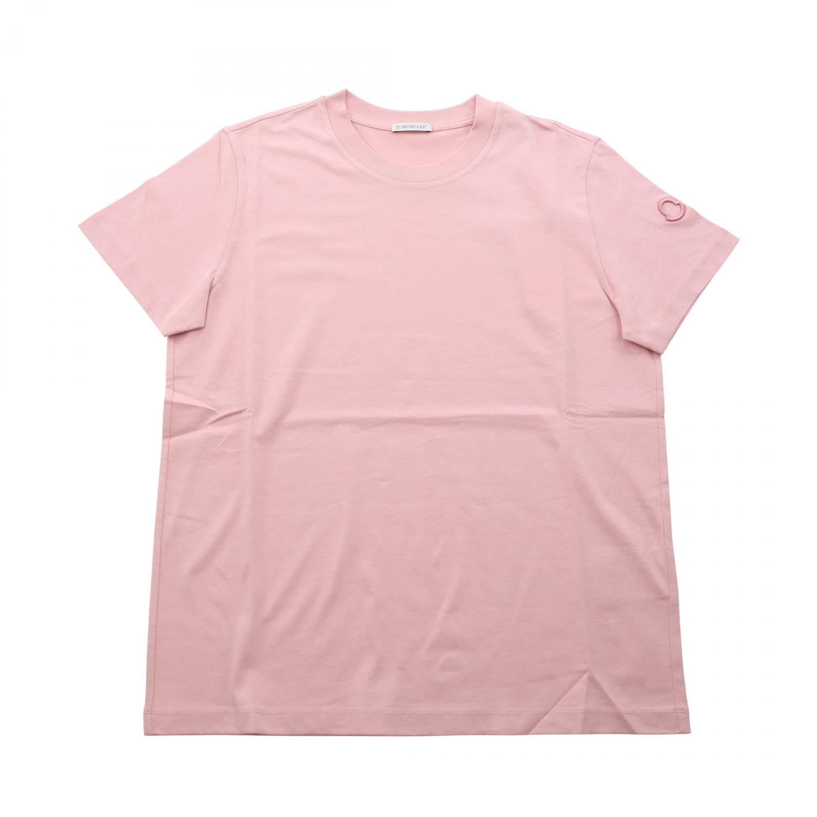 【10%OFFクーポン 7/21 10時～7/26 9:59】モンクレール MONCLER Tシャツ 半袖Tシャツ 衣料品 トップス コットン ピンク系 8C0002989AUO51EM 【新品】｜RECLO（リクロ）店 34,320円