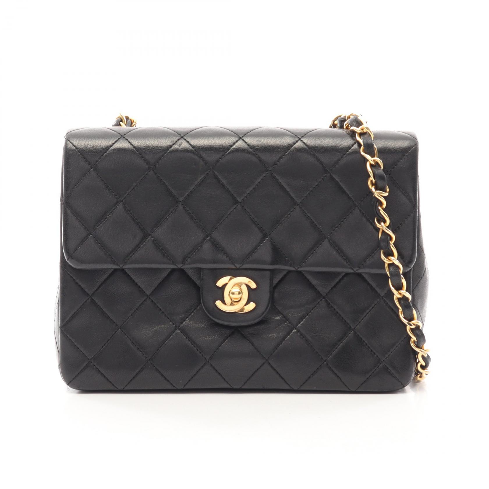 【10%OFFクーポン 7/21 10時～7/26 9:59】シャネル CHANEL ミニマトラッセ20 ショルダーバッグ バッグ ラムスキン（羊革） ブラック系 【中古】｜RECLO（リクロ）店